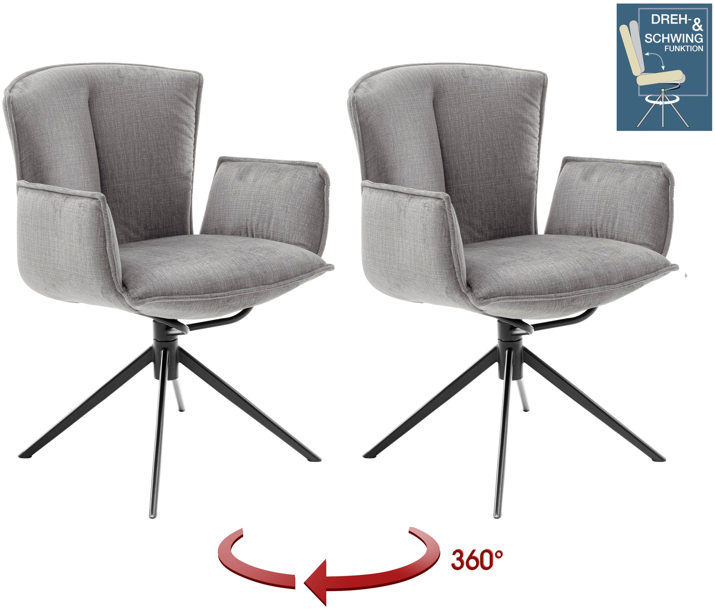 MCA furniture 4-Fußstuhl »NALON Esszimmerstuhl (2er Set) - Stuhl« (Set) 2 S günstig online kaufen