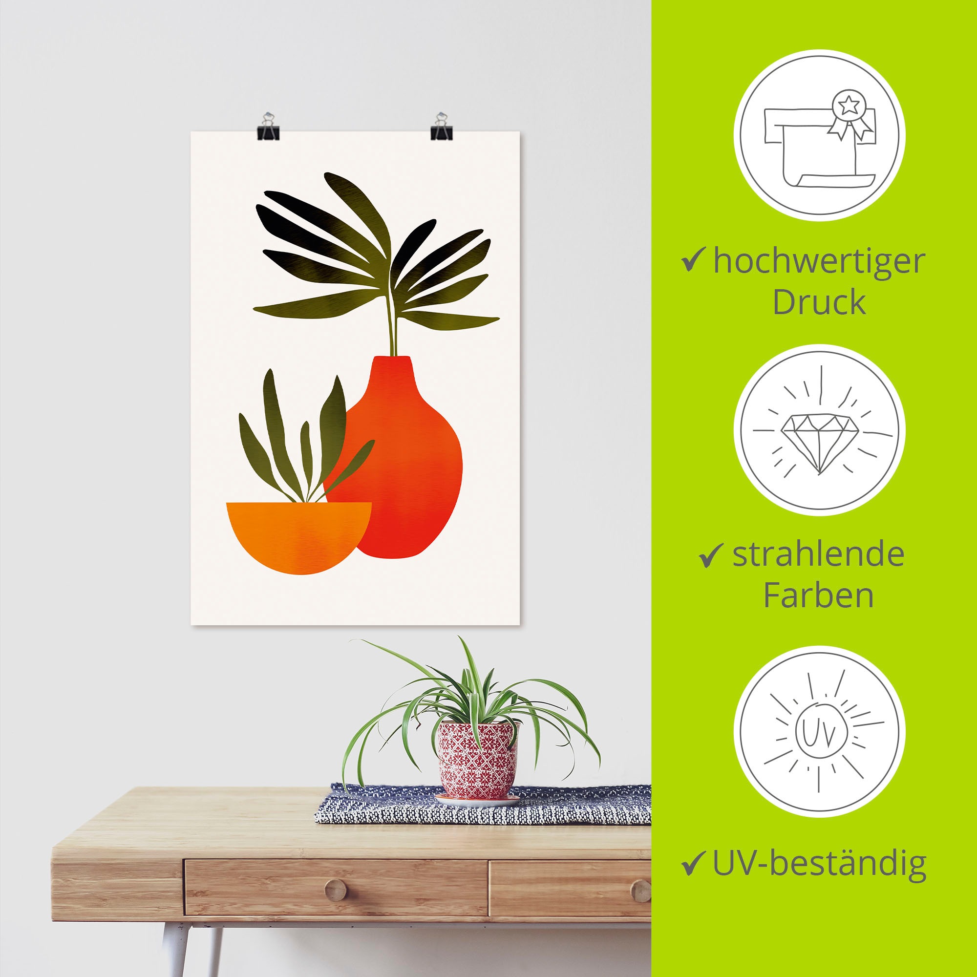 Artland Wandbild »Skandinavisches Stillleben«, Vasen & Töpfe, (1 St.), als Alubild, Outdoorbild, Leinwandbild, Poster in verschied. Größen