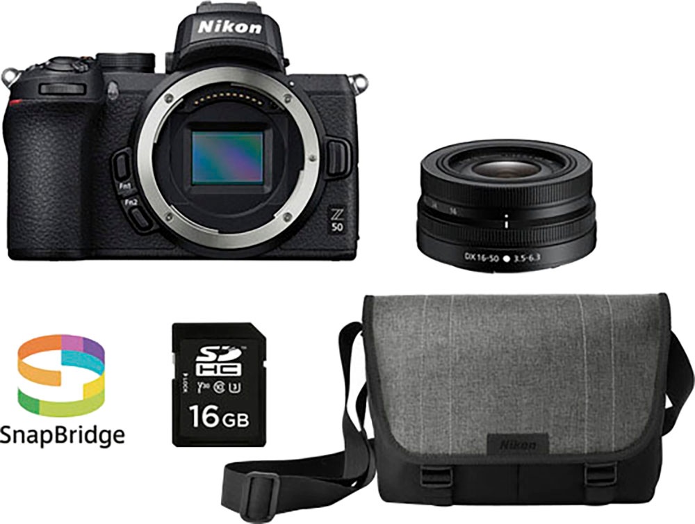 NIKON Systemkamera »Z 50 mit dem Objektiv NIKKOR Z DX 16-50 mm 1:3.5-6.3« Weitwinkelzoom-Objektiv NIKKOR Z DX 16-50 mm 1:3.5-6.3, 21, 51, Bluetooth...