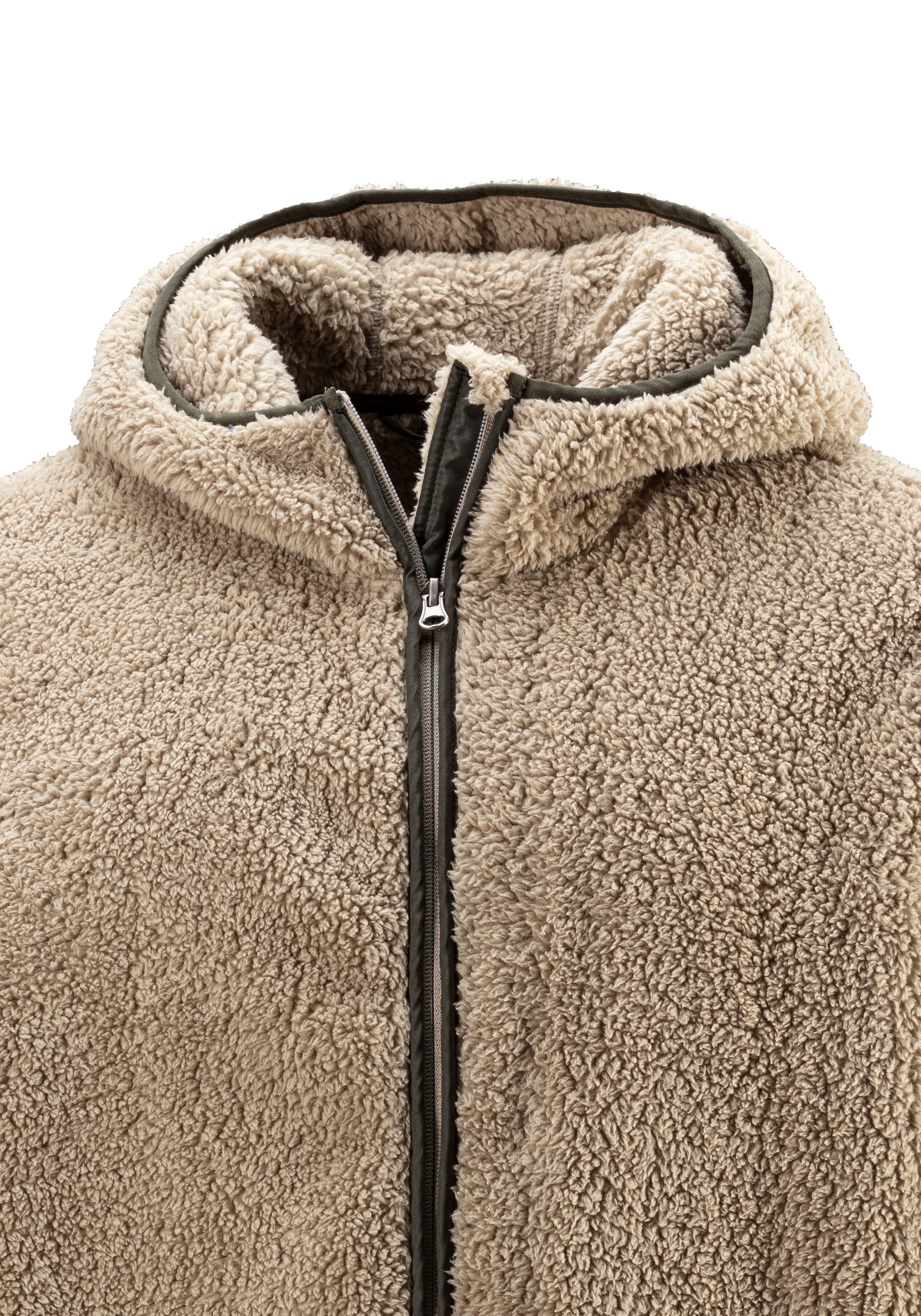 John Devin Kapuzenstrickjacke, in weichem Teddyfleece