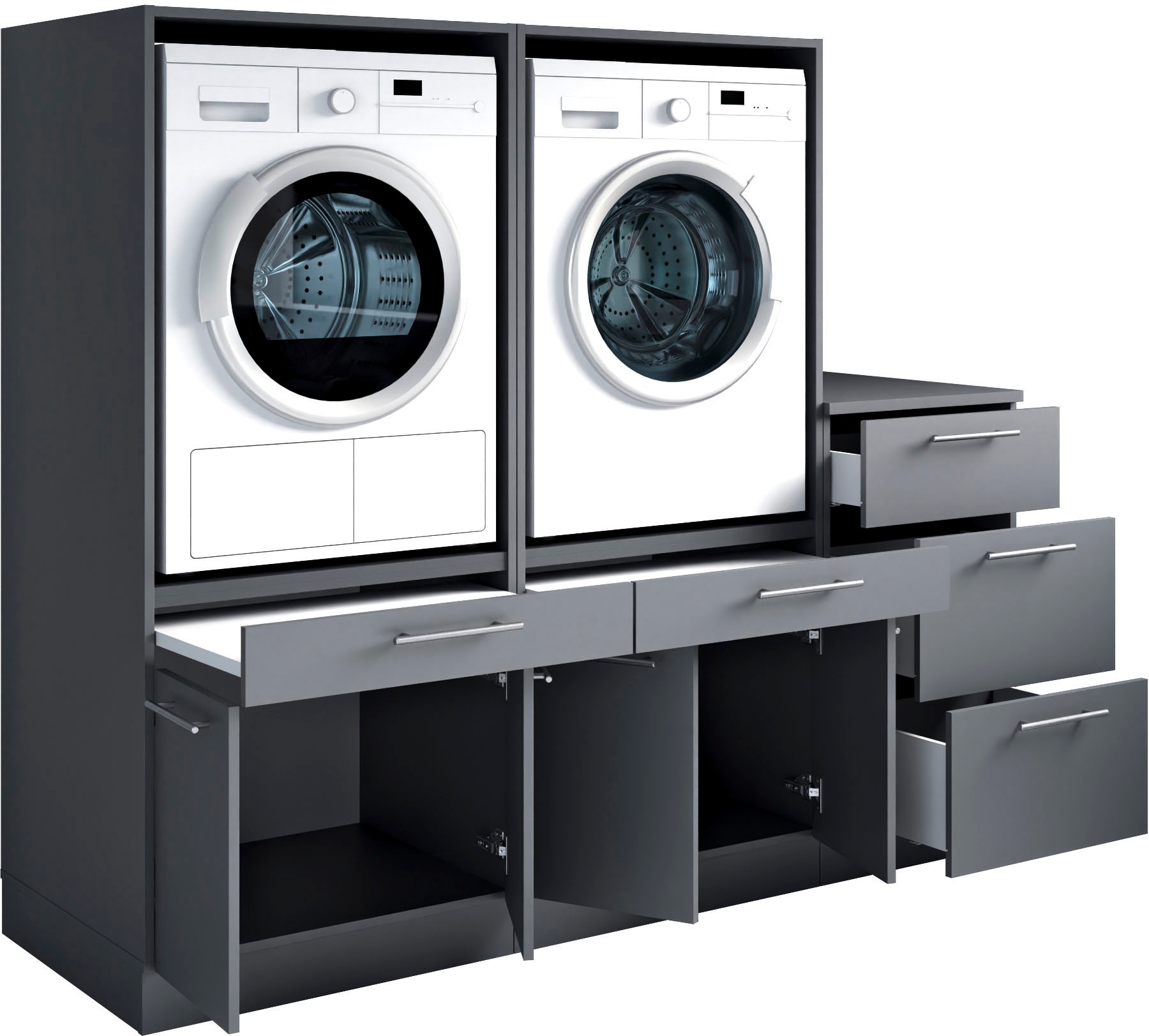Laundreezy Mehrzweckschrank-Set »Laundreezy, 3-tlg. Mehrzweckschrank-Set B/H/T 186/162/68 cm« 3 Stk. tlg.