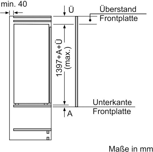 BOSCH KIF52AFF0, 54,5 cm Einbaukühlschrank »KIF52AFF0«, bestellen auf 139,7 cm hoch, breit Raten