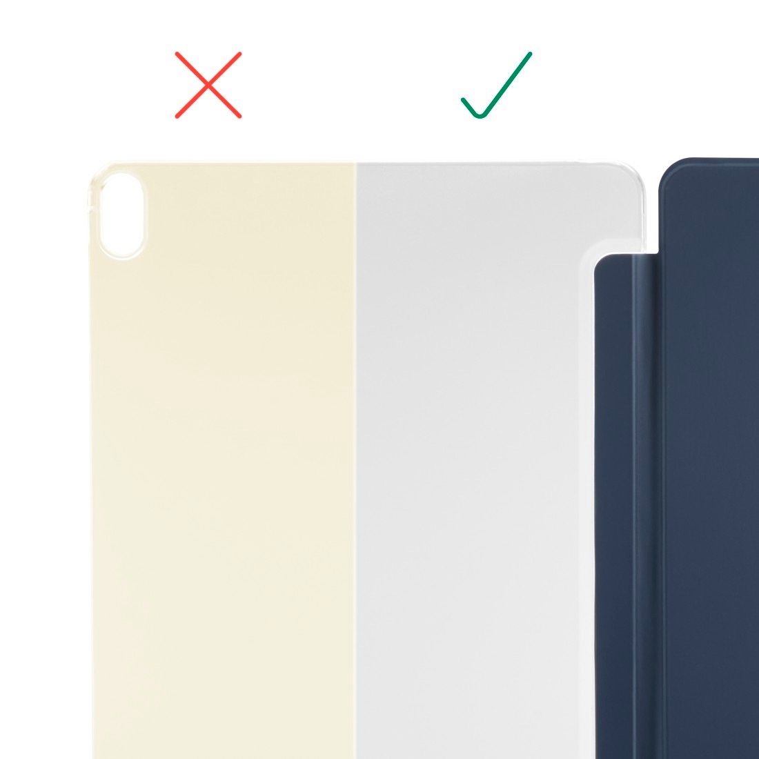Hama Tablet-Hülle »Tablet-Hülle f. iPad Air 13", Standfunktion, transparente Rückseite« Tablet Standfunktion, transparentes Backcover, Magnetverschluss
