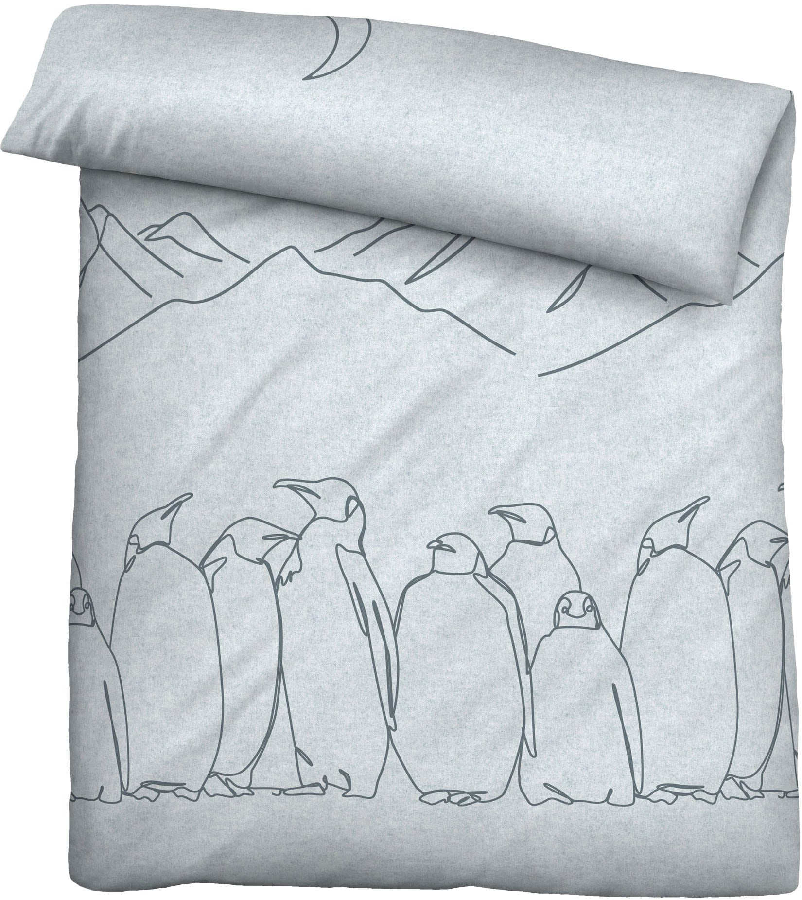 Biberna Bettwäsche »0840530« 2 Stk. tlg. kuschelig warm, samtweich, Melange, 100% Baumwolle, made in Germany