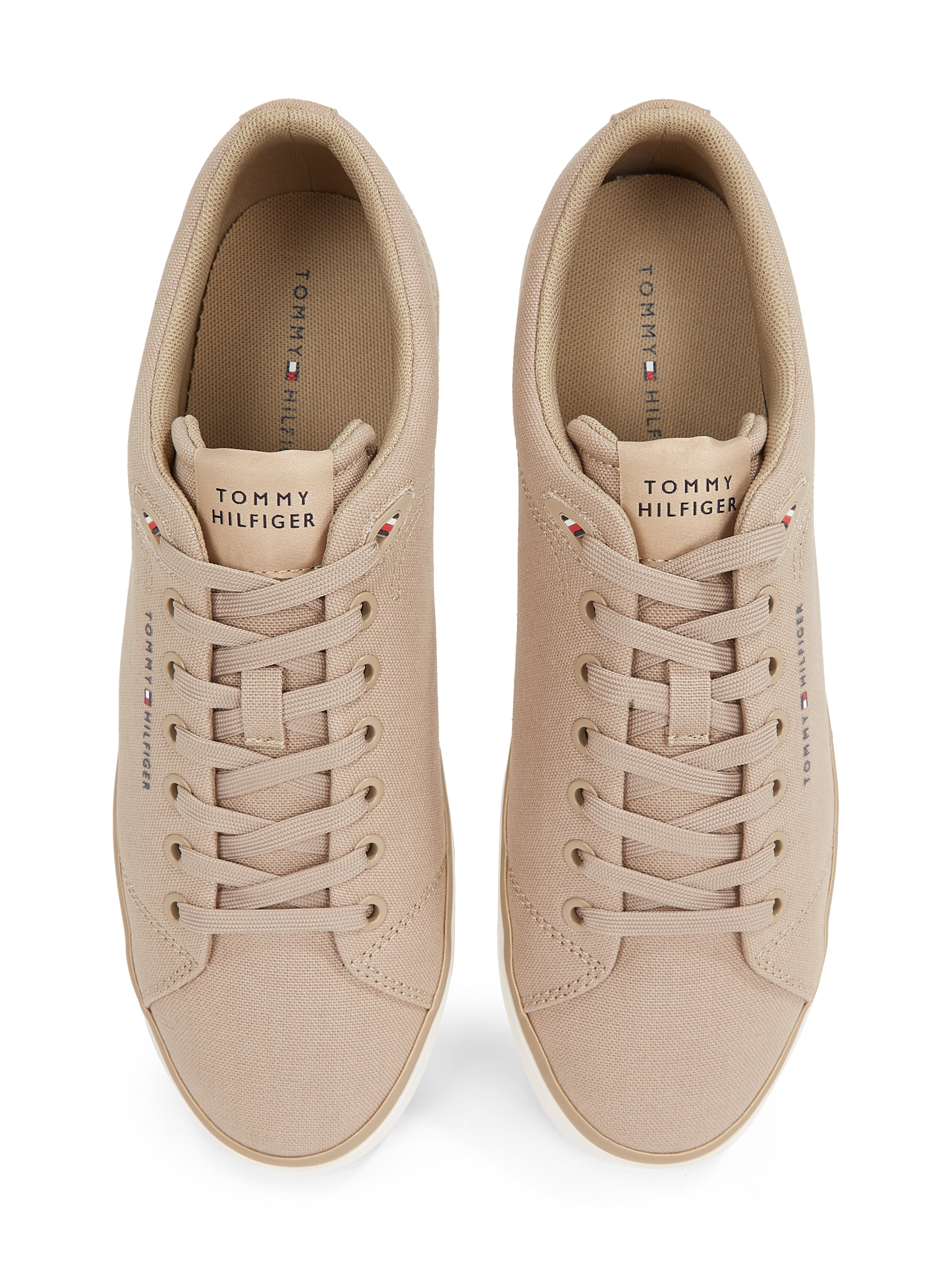 Tommy Hilfiger Sneaker »TH HI VULC LOW CORE CANVAS«, Freizeitschuh, Halbschuh, Schnürer mit weich gepolstertem Schaftrand