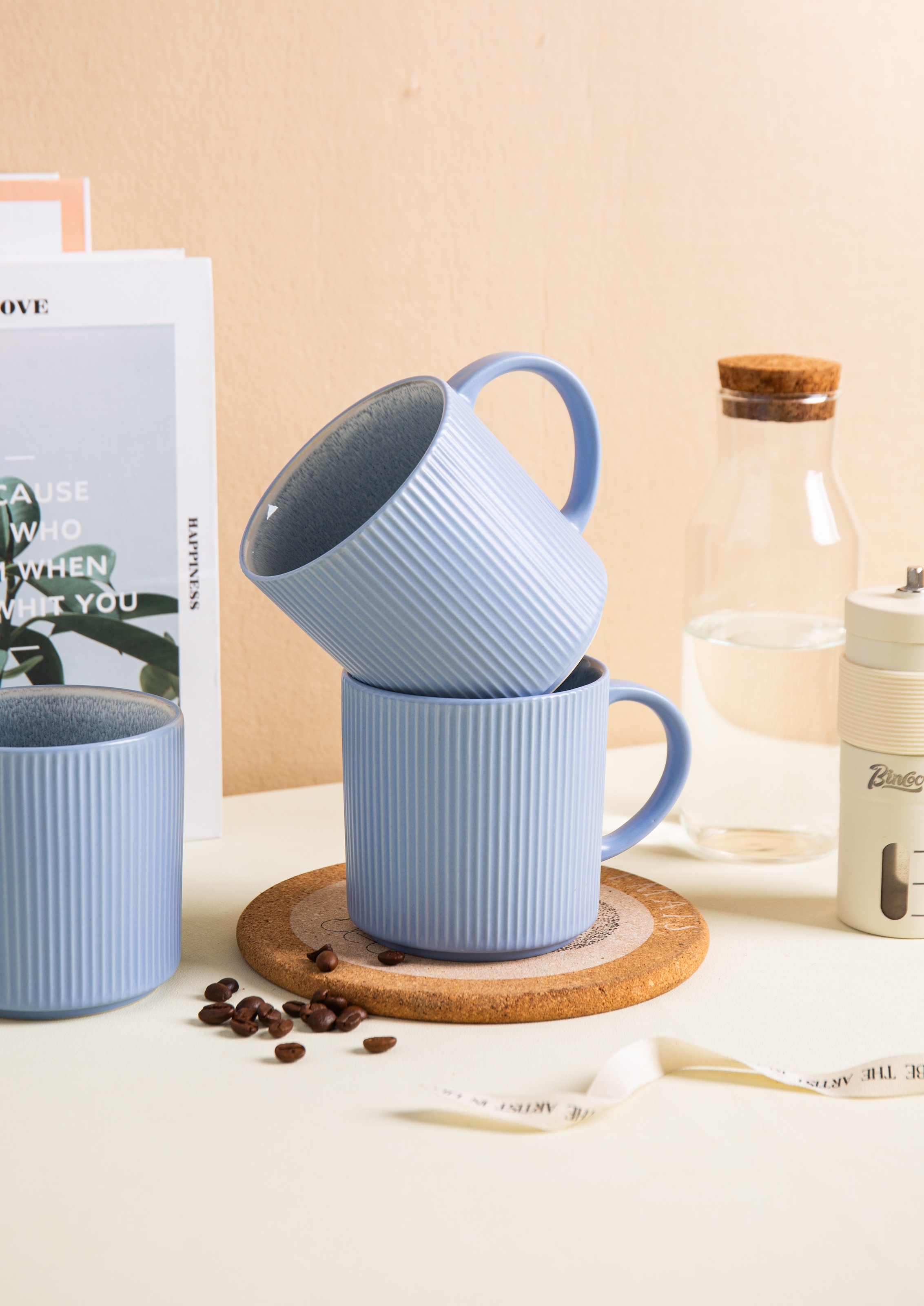 OTTO home Becher »Kaffeebecher Ylvii, 6er Set« spülmaschinenfest und mikrowellengeeignet, 460 ml