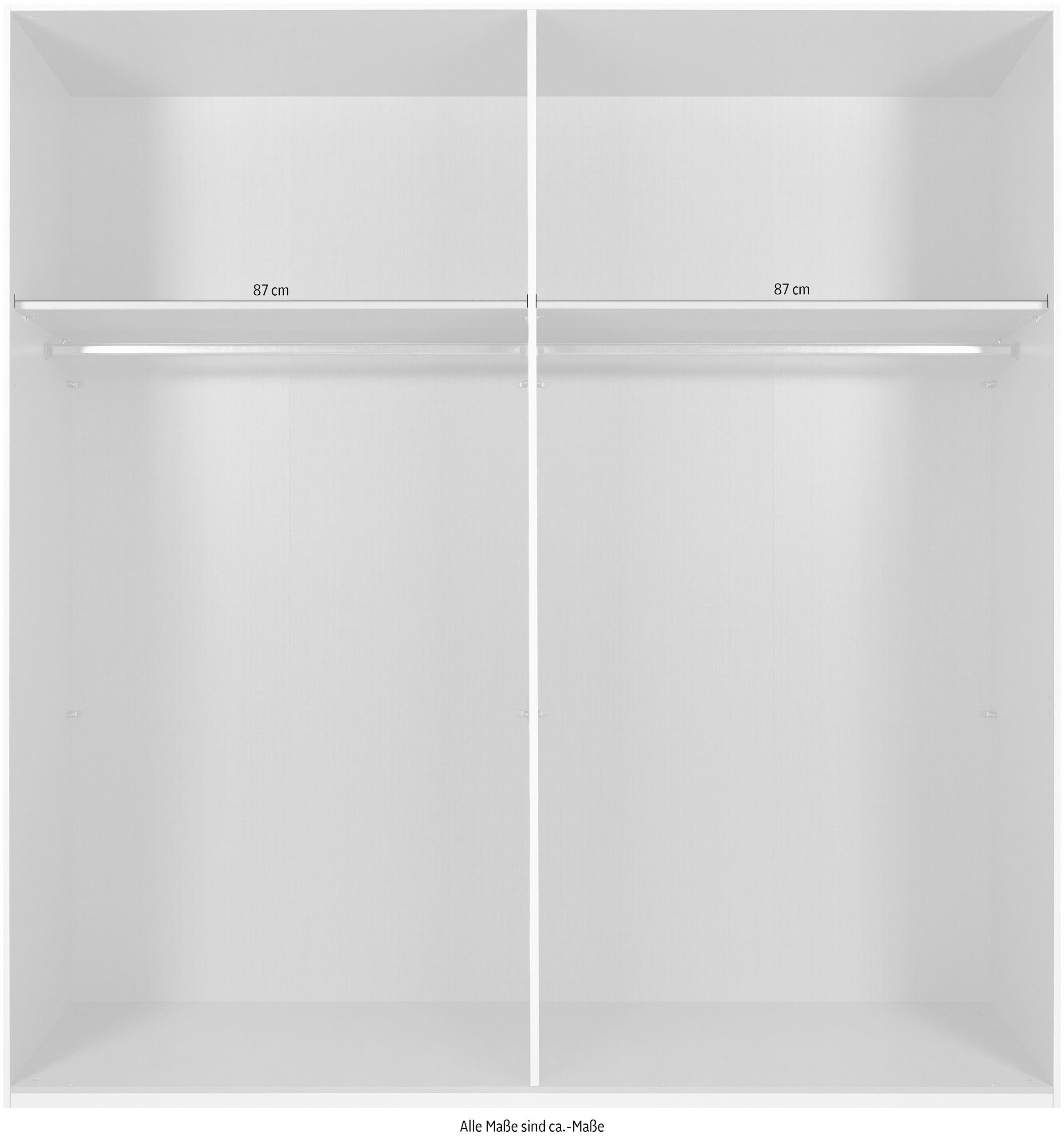 Wimex Schwebetürenschrank »Jork Kleiderschrank mit Spiegel, schwarze Metallgriffe«, Schrank in verschiedenen Größen und Innenausstattungsvarianten