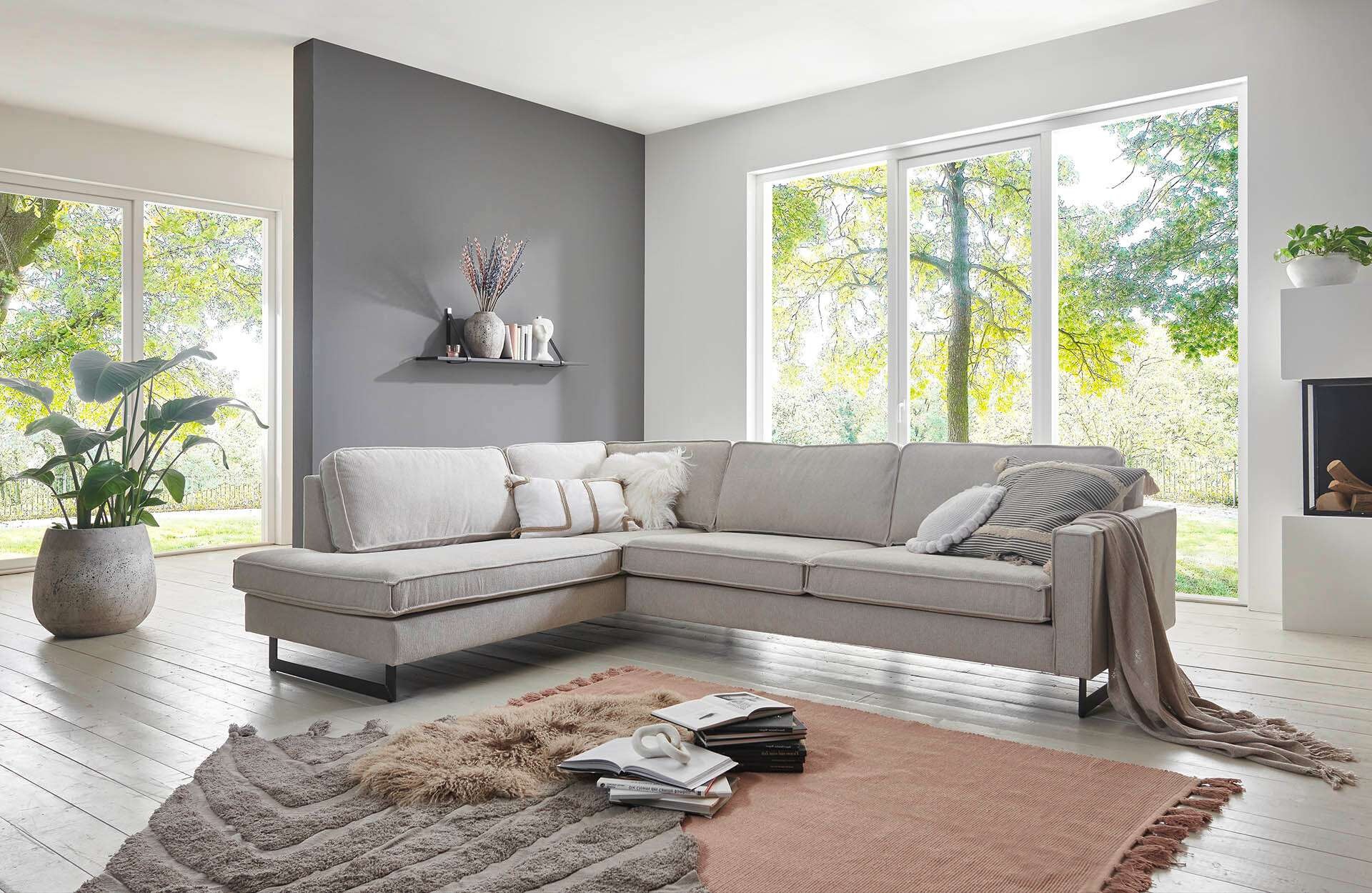 Places of Style Ecksofa »Pinto, 290 cm, Cord, Chenille, Lederoptik, Ottoman günstig online kaufen