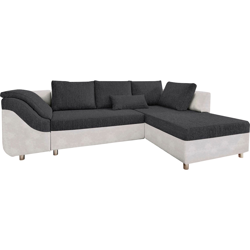 COLLECTION AB Ecksofa Sally L-Form, mit und ohne Bettfunktion, inklusive loser Rücken- und Zierkissen