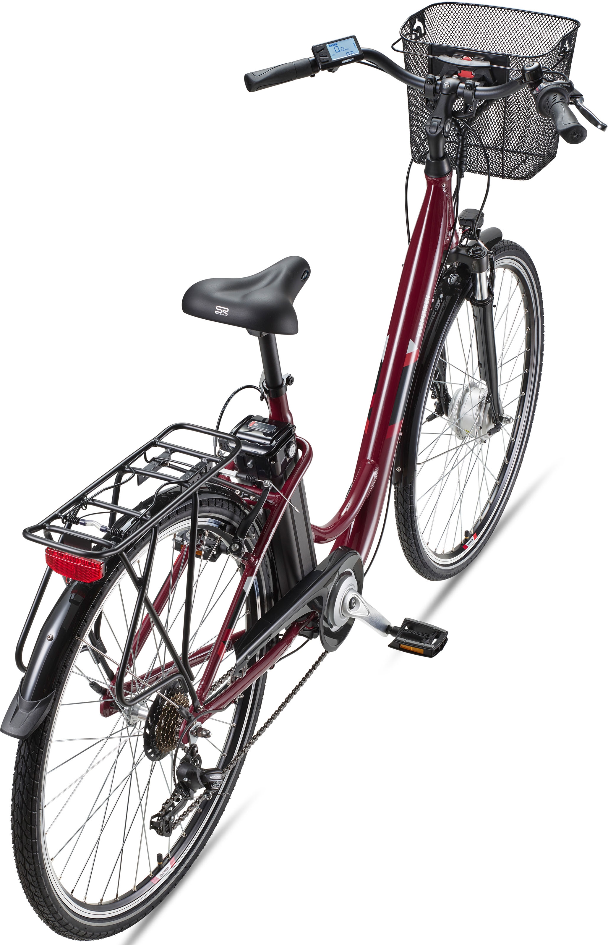 Telefunken E-Bike »Multitalent RC822«, 7 Gang, Shimano, Tourney, Frontmotor 250 W, (ca. 100 km Reichweite-2 V-Bremsen-Beleuchtung-Straßenzulassung), City Elektrofahrrad, Damen Herren, 28 Zoll, 36 V 374 Wh Akku, Pedelec