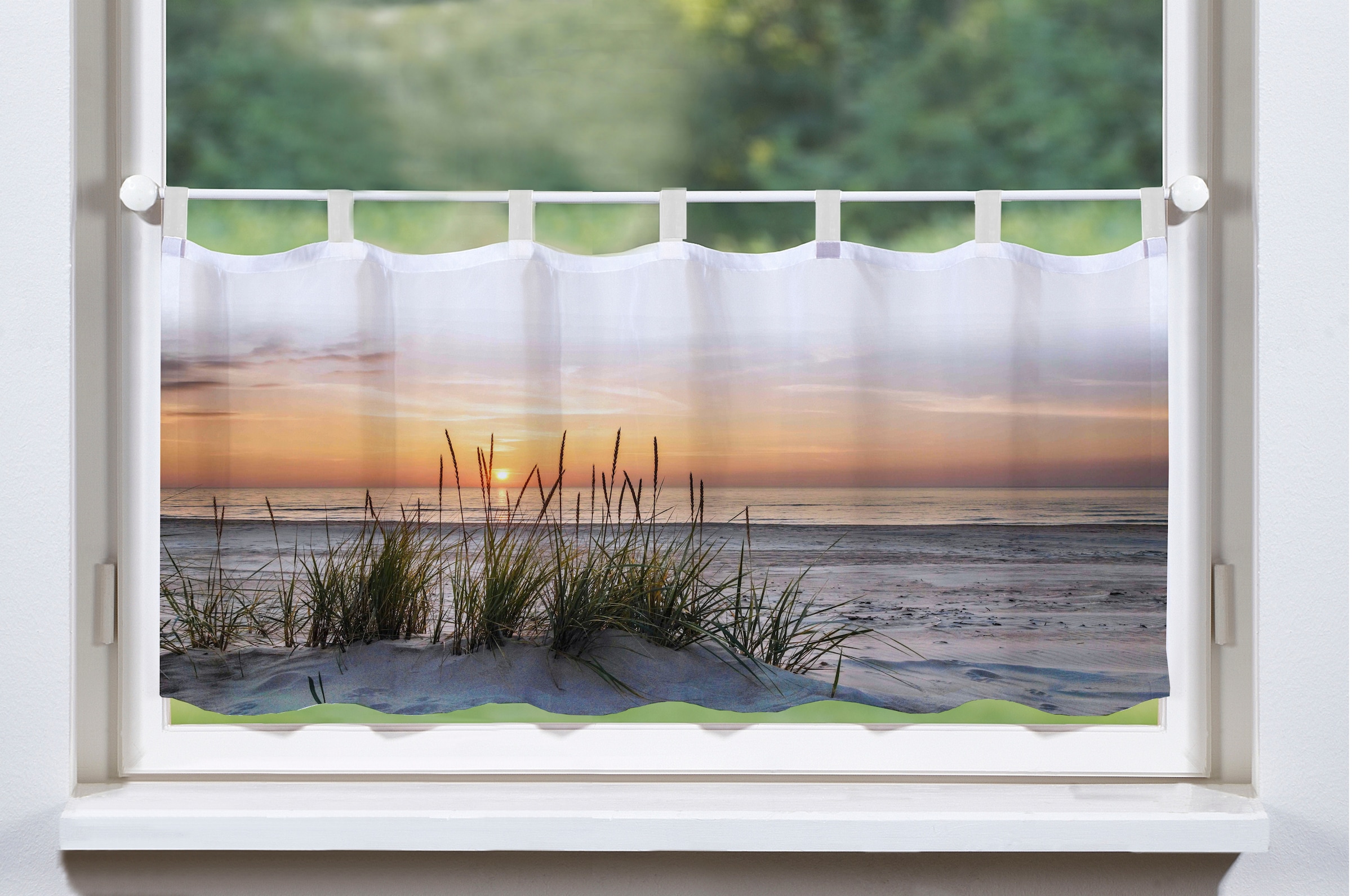HOME WOHNIDEEN Scheibengardine »EVENING«, (1 St.), HxB: 45x120, Dekostoff Digitaldruck