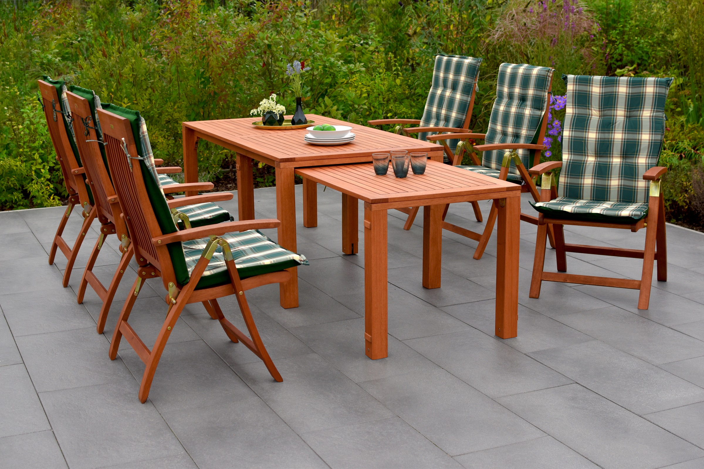 MERXX Garten-Essgruppe »Comodoro« Set, 13 Stk. tlg. 6 Klappsessel, 5-fach v günstig online kaufen