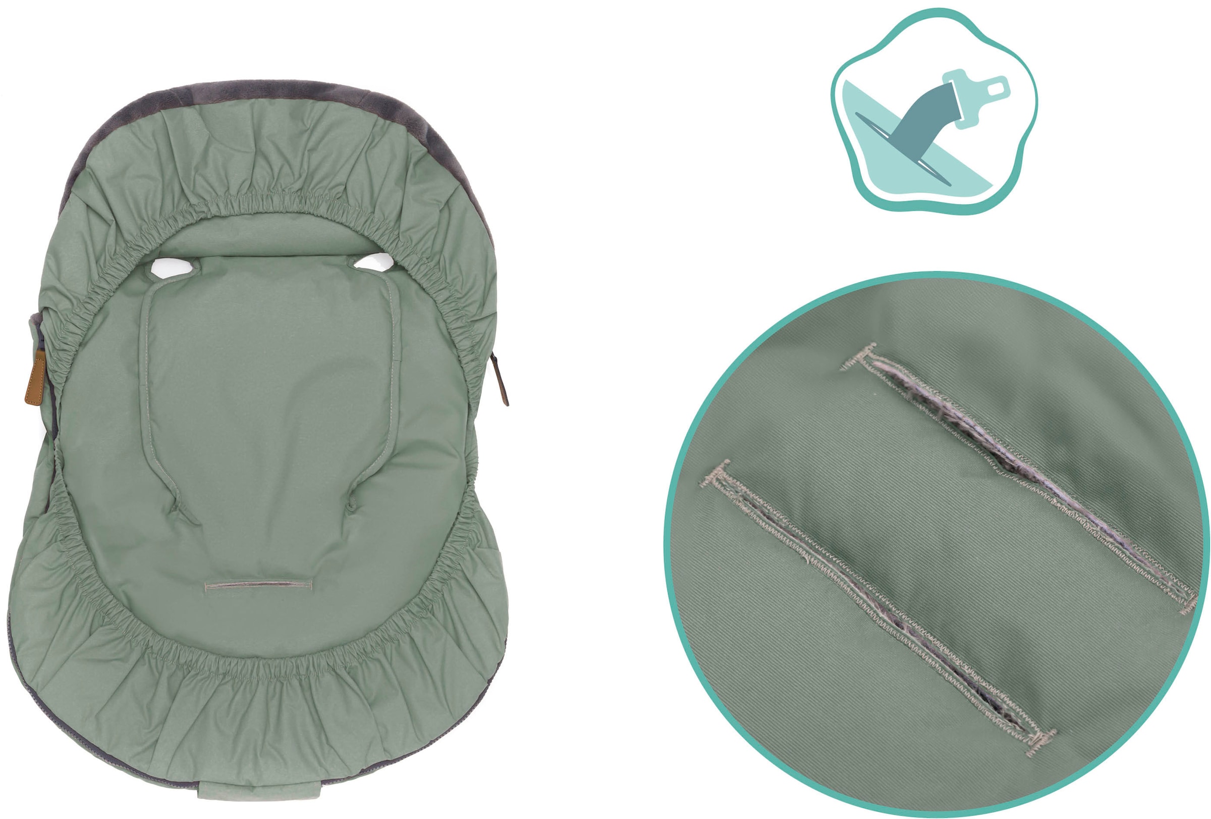 Fillikid Fußsack »Sella Elite, Winterfußsack, salbei«, für Babyschalen
