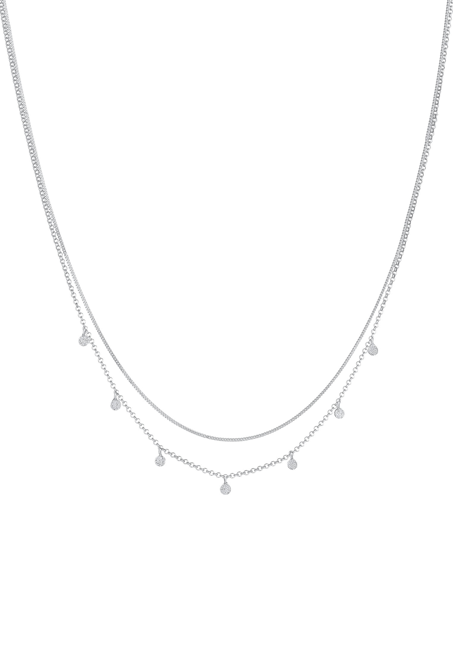 Elli Gliederkette »Layer Basic Mini Disc Plättchen 925 Silber«