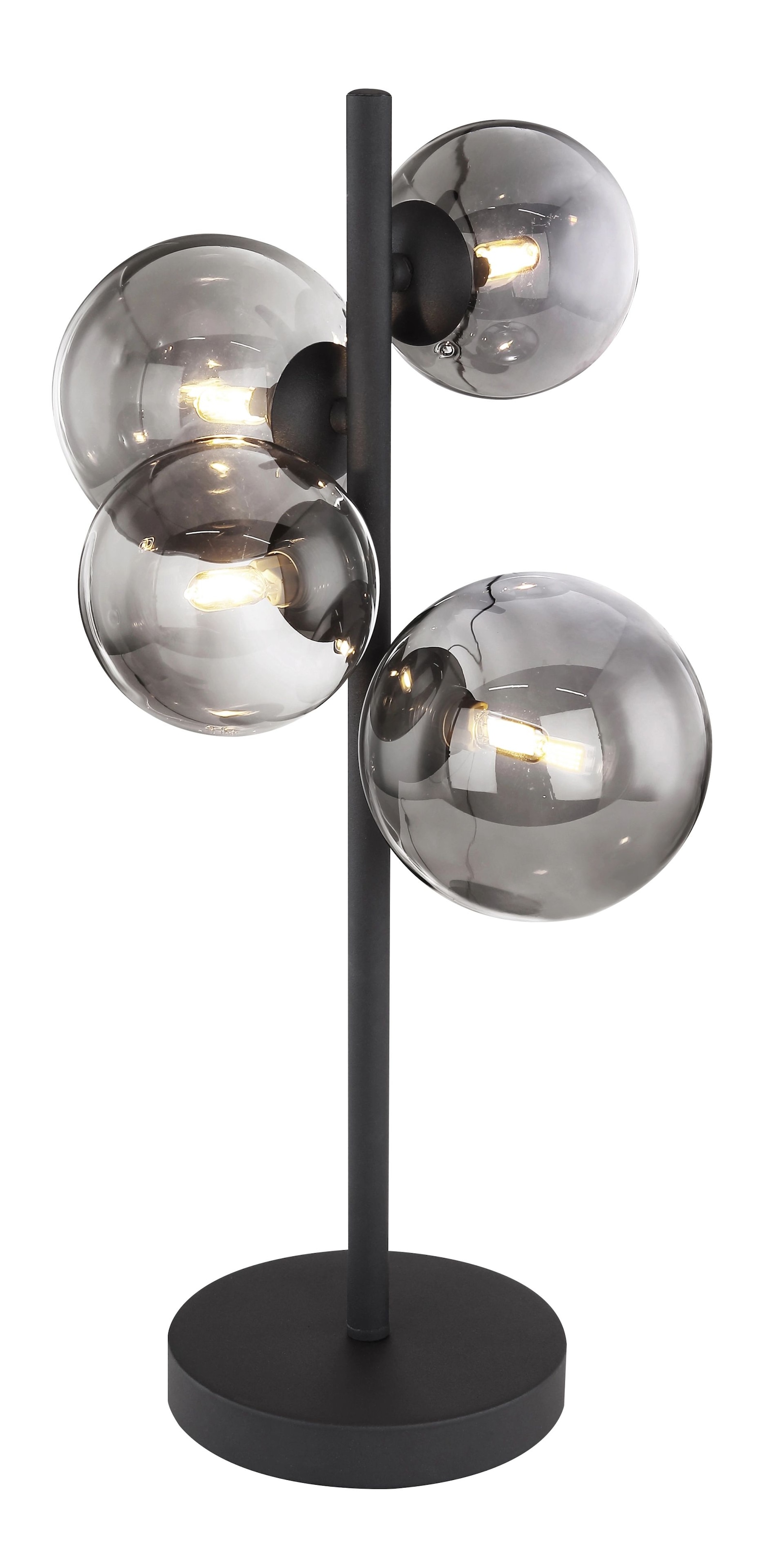 GLOBO LIGHTING LED Tischleuchte »RIHA«, 4 flammig, Leuchtmittel G9 | LED wechselbar, vier glatte Rauchkugeln