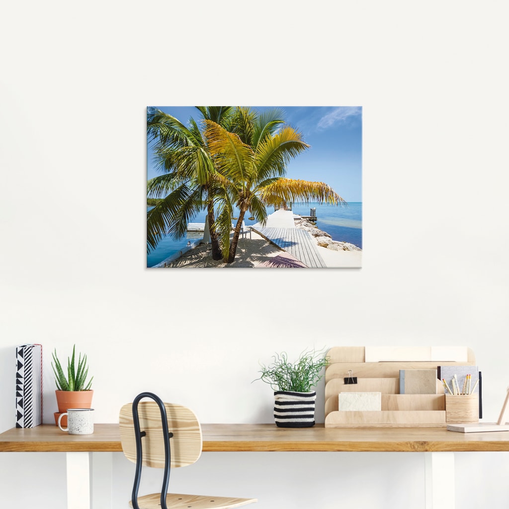Artland Glasbild »Florida Keys Himmlischer Blick«, Strand, (1 St.)