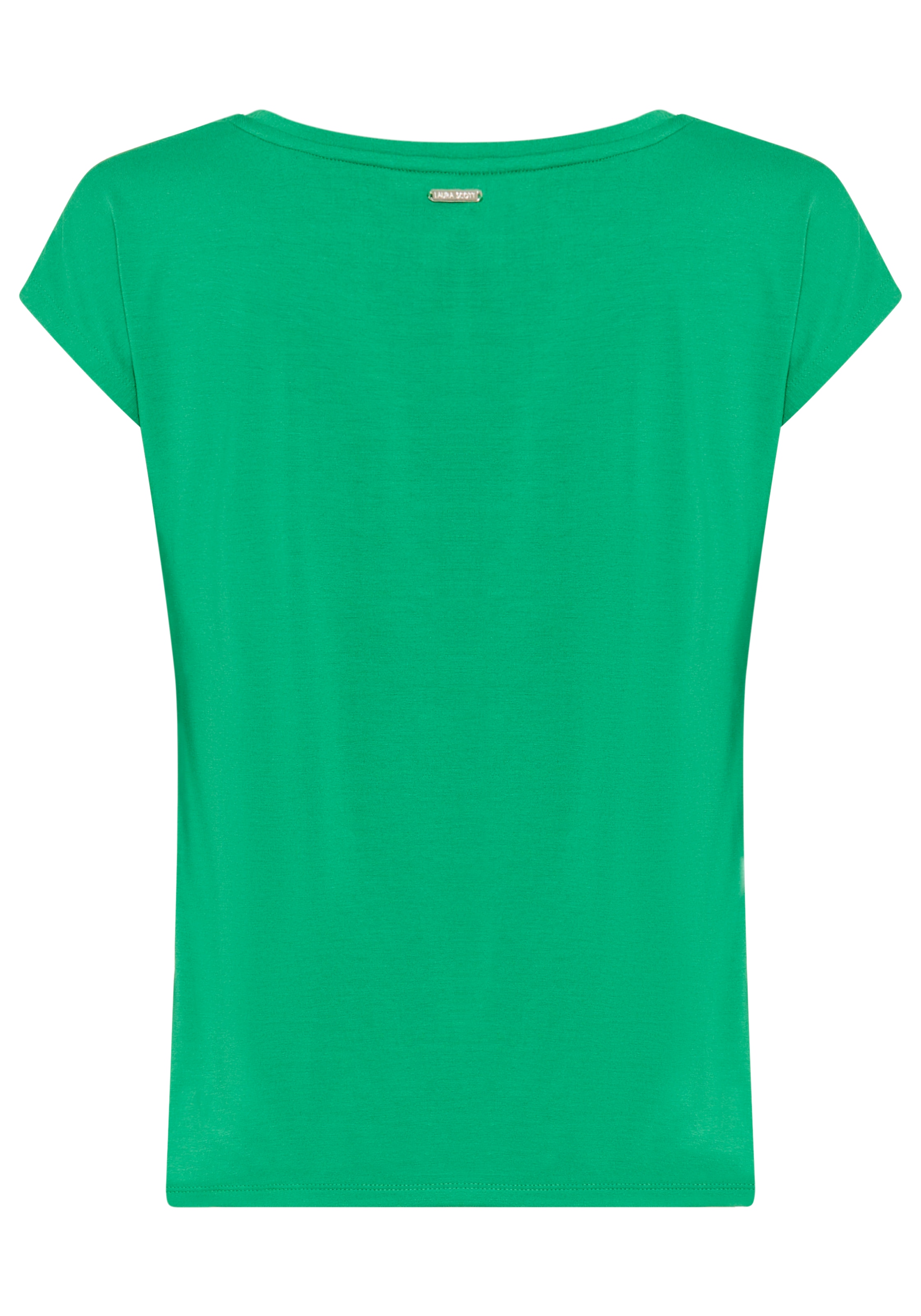Laura Scott Shirtbluse »im Materialmix mit Satin, verschiedene Muster für jeden Geschmack,« femininer Stil, Rundhalsausschnitt, lockere Passform