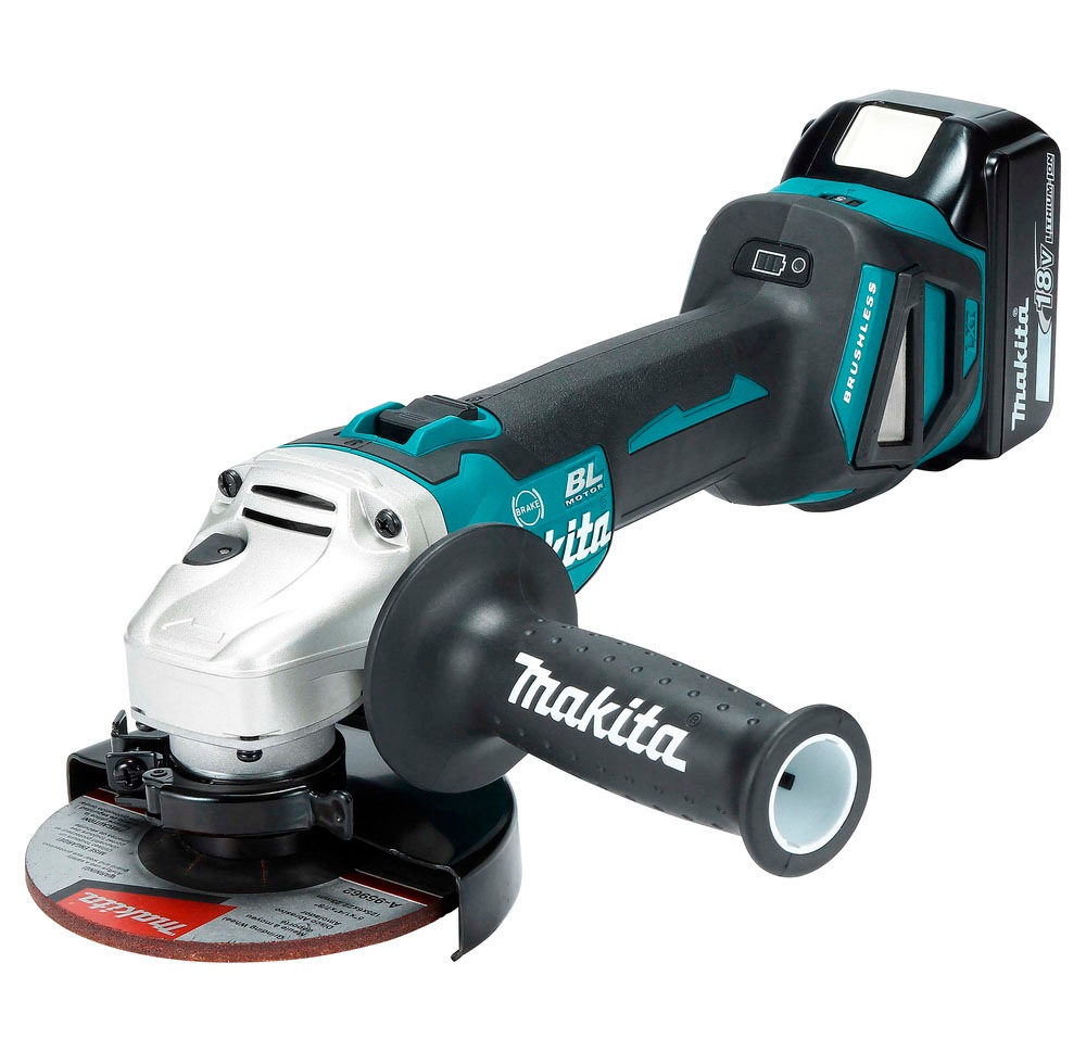 Makita Akku-Winkelschleifer »DGA513RTJ«, (Set), inkl. Akku, Ladegerät, Aufbewahrungskoffer und weiterem Zubehör