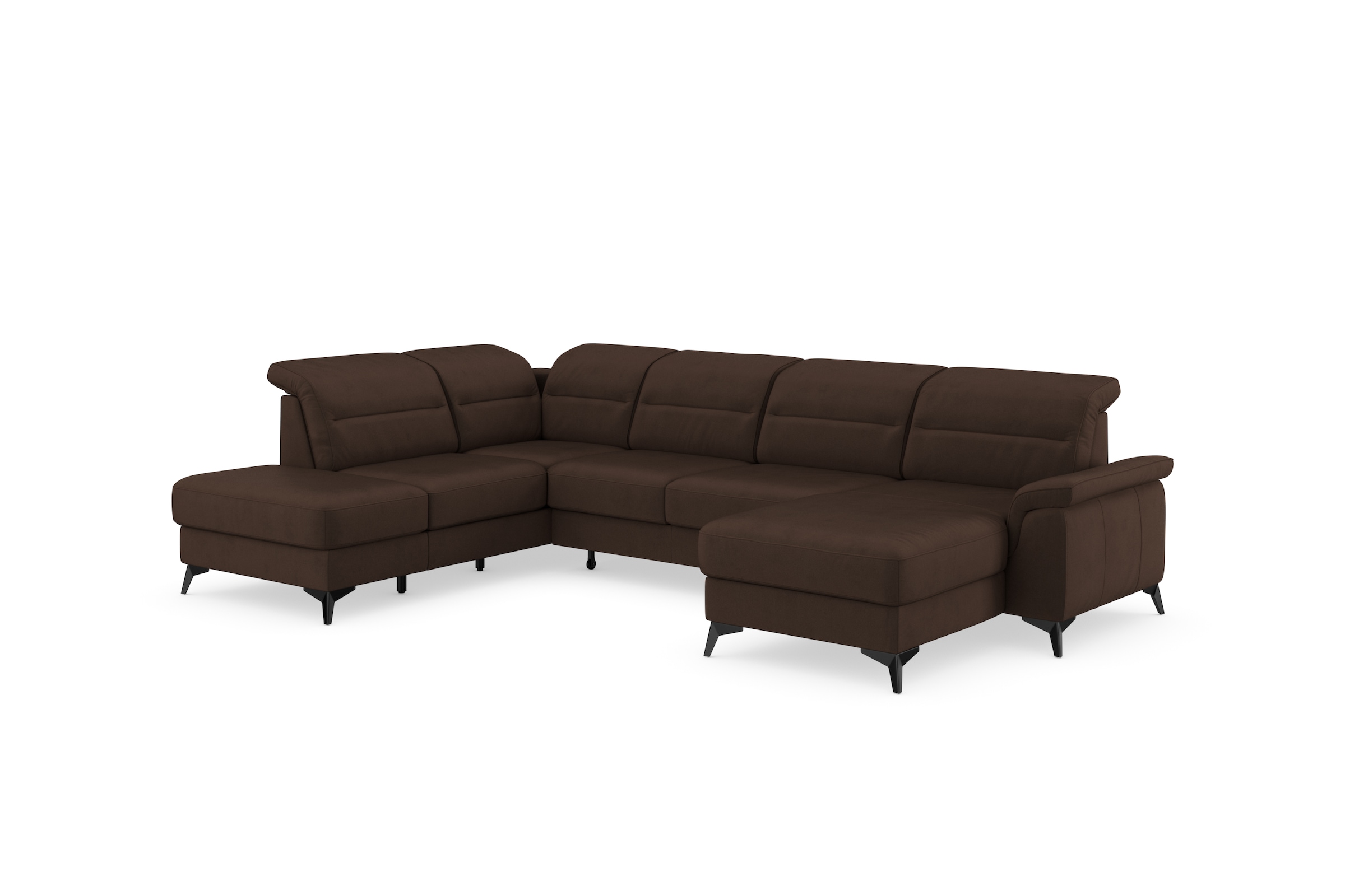 sit&more Wohnlandschaft »Sinatra U-Form«, optional mit Kopfteilverstellung und Armteilfunktion, Metallfüße