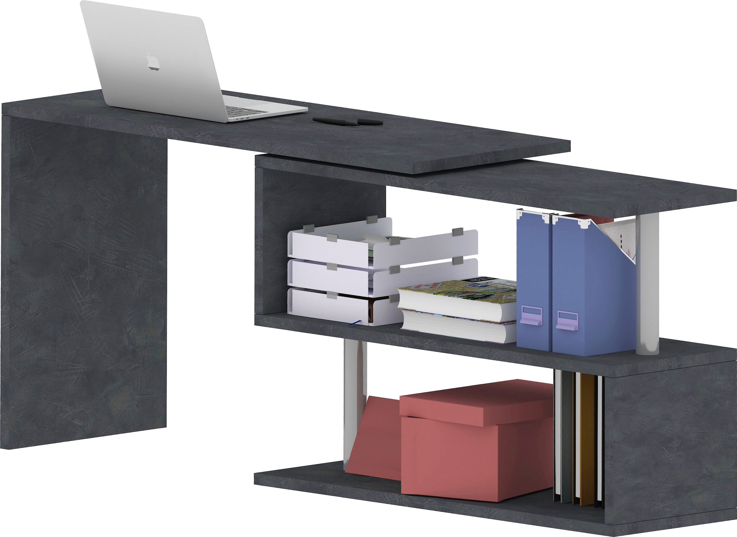INOSIGN Schreibtisch »Volta, Made in Italy«, multifunktional - als Computertisch, Eckschreibtisch oder Sideboard