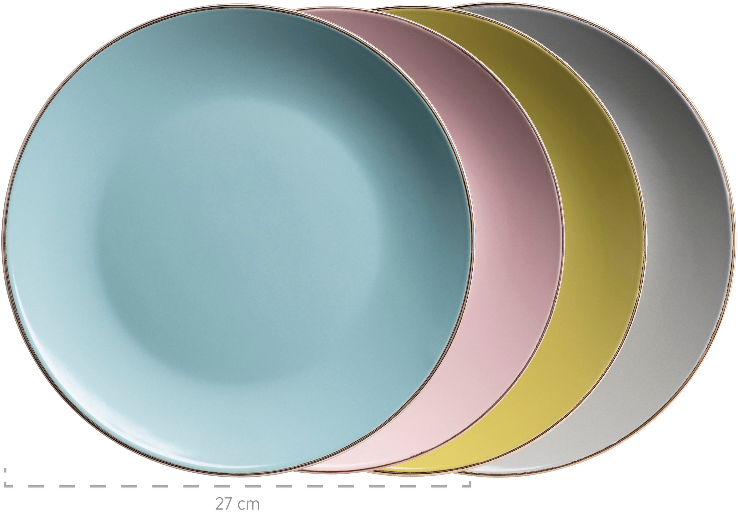 MÄSER Kombiservice »METALLIC RIM, Geschirr-Set, Steinzeug«