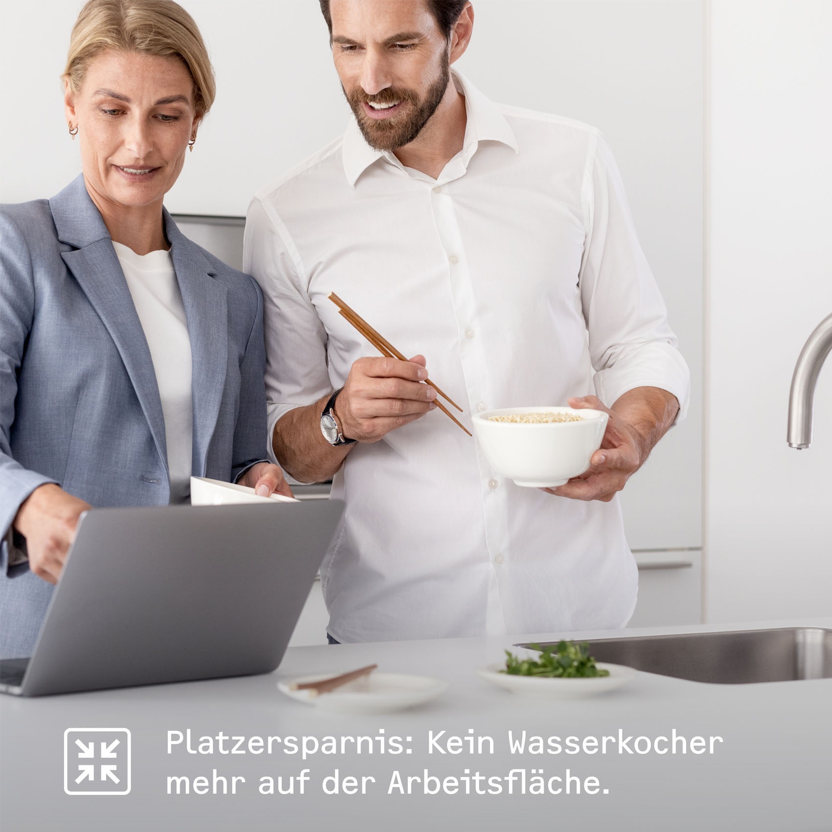 STIEBEL ELTRON Untertisch-Trinkwassersystem »Kochendwassergerät HOT 2.6 N Premium + 3in1 b gebürstet«, Set mit Heißwassergerät und speziellem Wasserhahn für die Küche