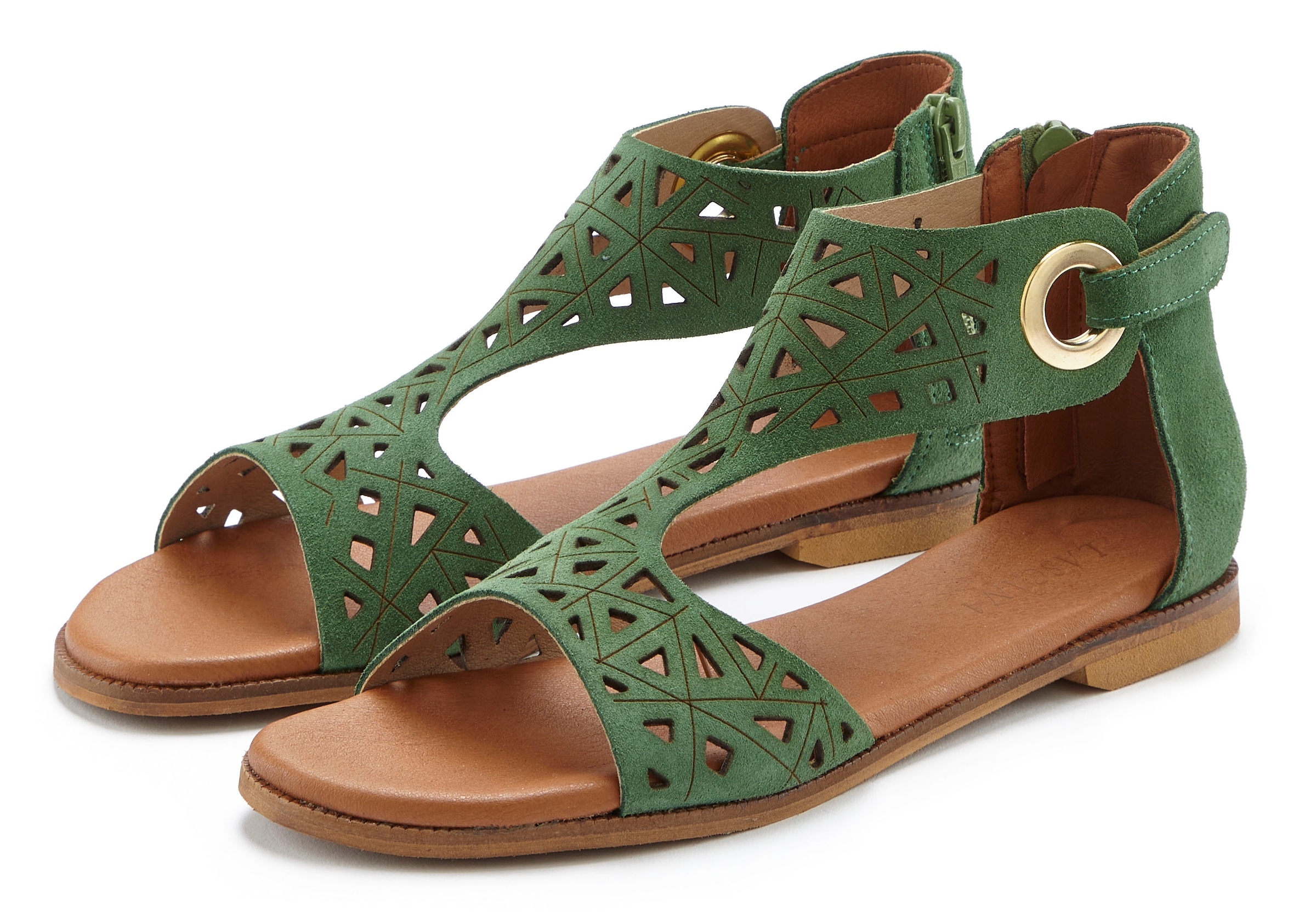 LASCANA Sandale »Sommerschuh«, Sandalette, Sommerschuh aus hochwertigem Leder mit Cut-Outs