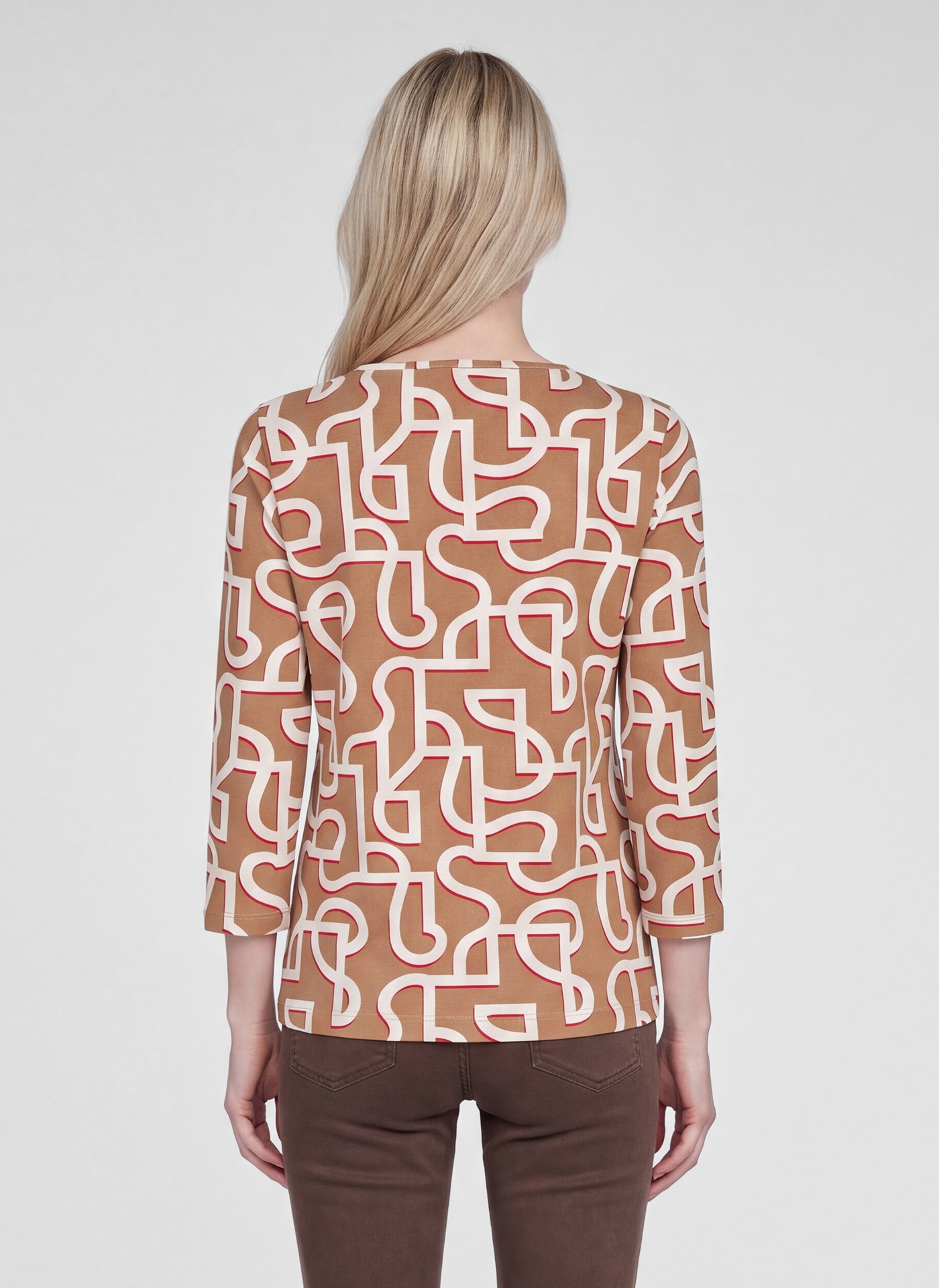 Rabe 3/4-Arm-Shirt Gemustertes Shirt mit Stretch