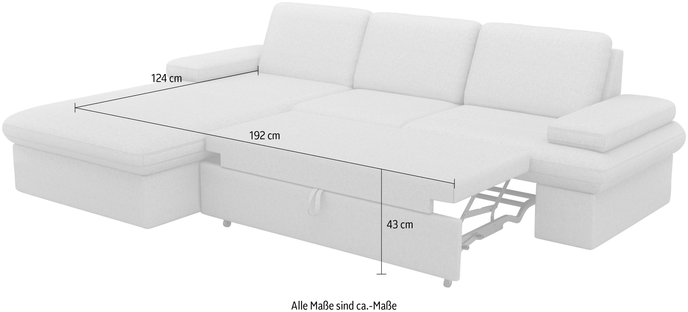 sit&more Ecksofa »Moreno«, mit Armteilverstellung,wahlweise mit Bettfunktion
