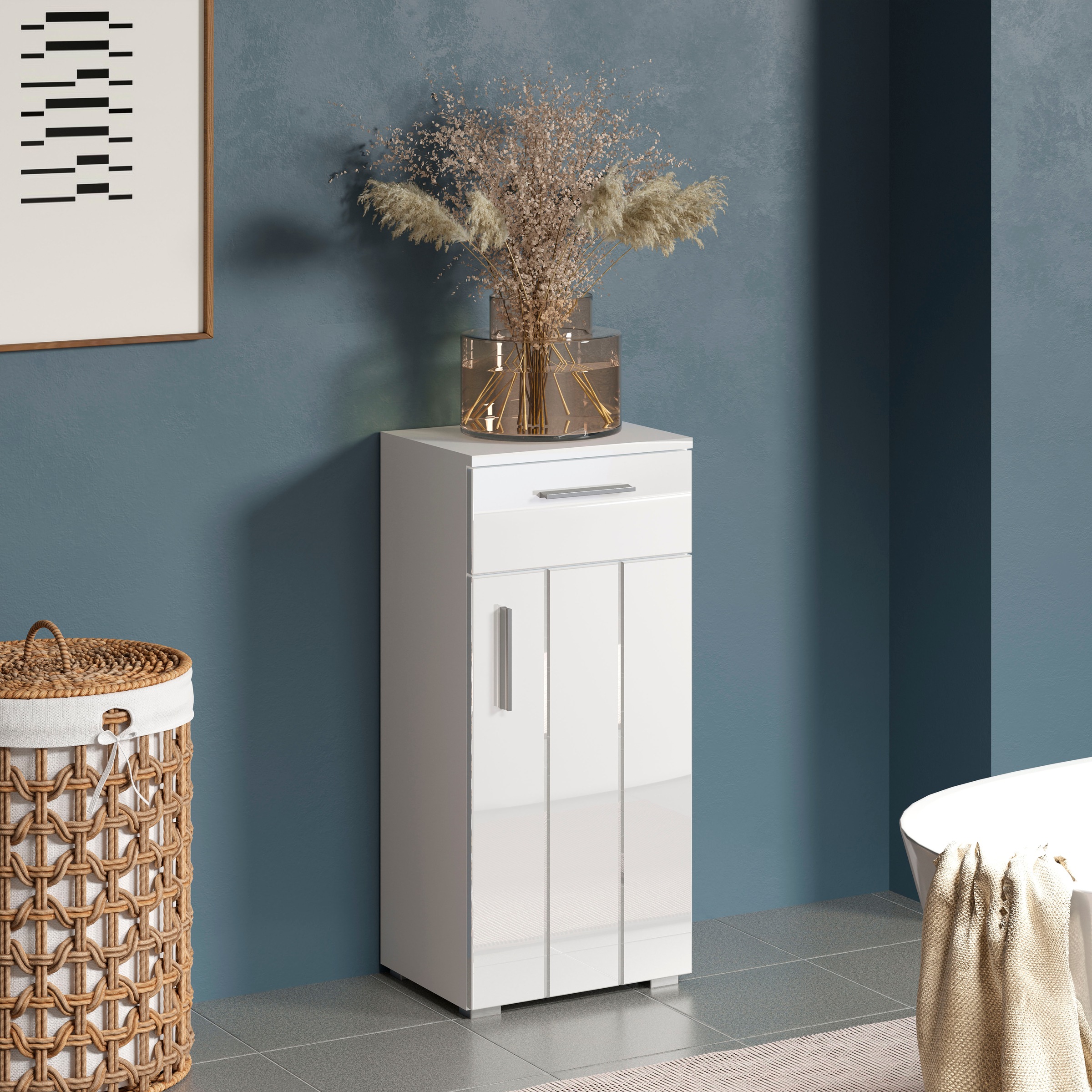 welltime Unterschrank »Prag«, (1 St.), Standschrank mit 1 Tür, 1 Schublade - (B/T/H) 37/31/83 cm
