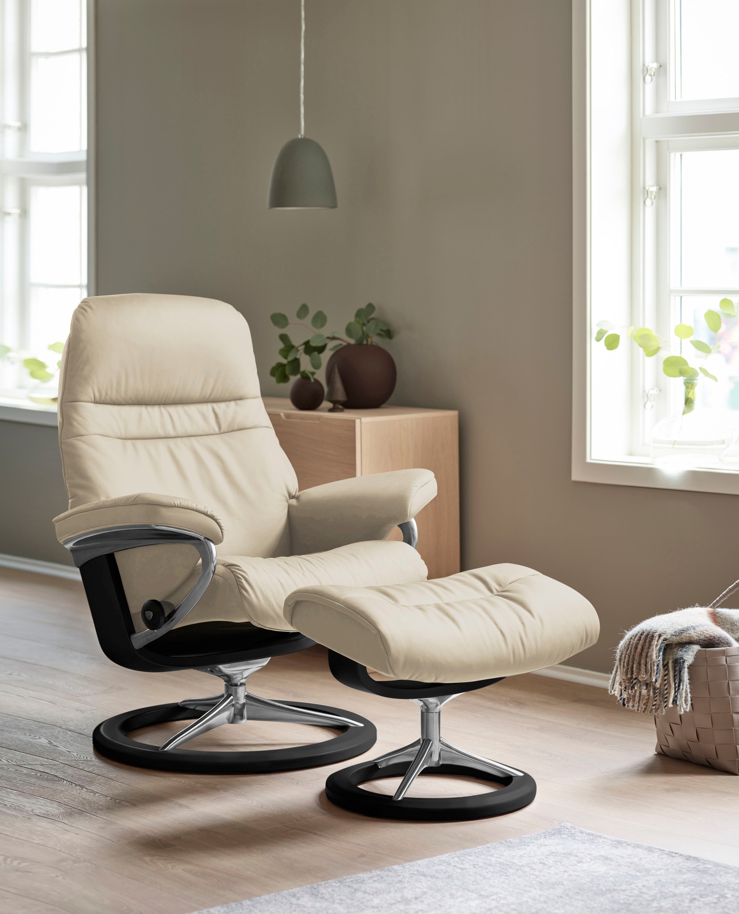 Stressless Relaxsessel "Sunrise", (Set, Relaxsessel mit Hocker), mit Signat günstig online kaufen