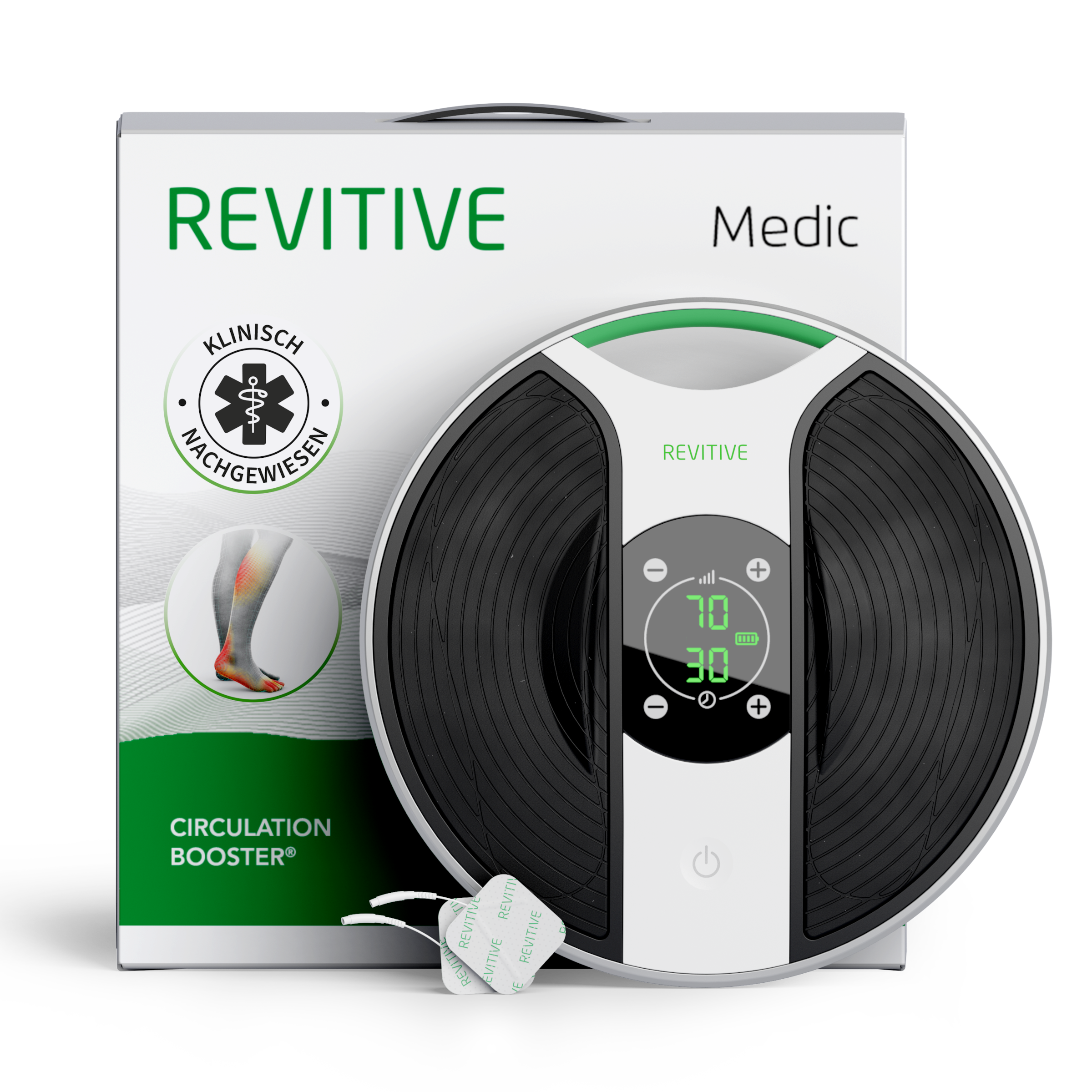 REVITIVE EMS-Fußmassage-Gerät »Medic Durchblutungs-Stimulator« Lindert Beschwerden, Schmerzen, Schwellungen, Krämpfe grün Nicht geeignet für...