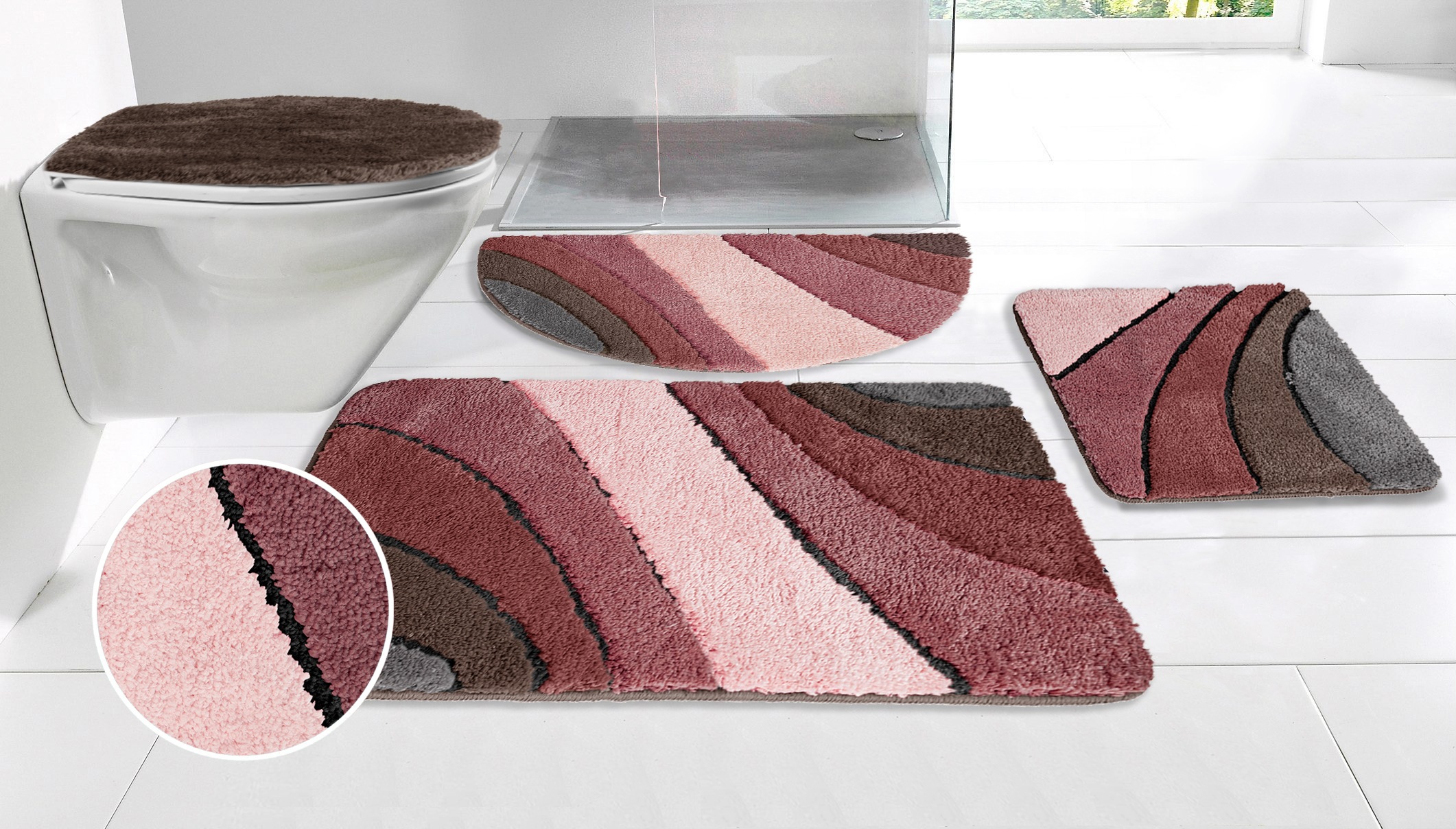 my home Badematte »Josie, Badvorleger, Badezimmer Teppich« Höhe 20 mm rutsc günstig online kaufen