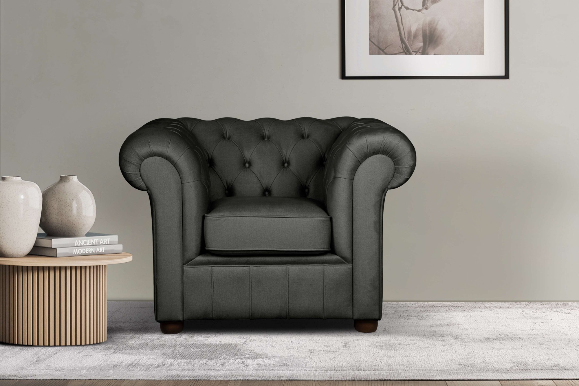 Home affaire Sessel »CHARENTE, Chesterfield, Wellenfederung, Maße B/T/H: 10 günstig online kaufen