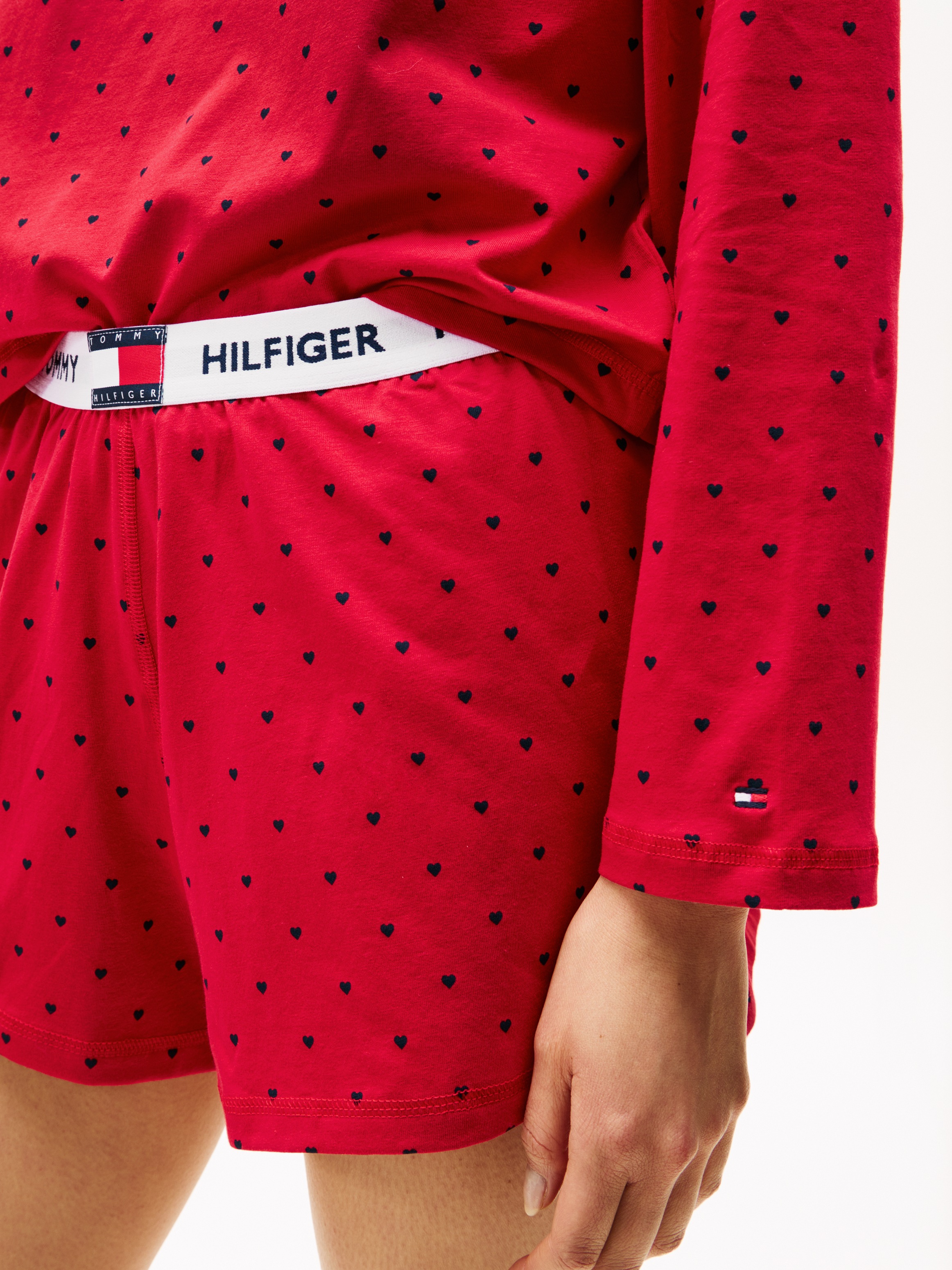 Tommy Hilfiger Underwear Pyjama »LS SHORT PRT PJ SET«, (Set, 2 tlg., 2tlg), mit Herzen Allover-Muster