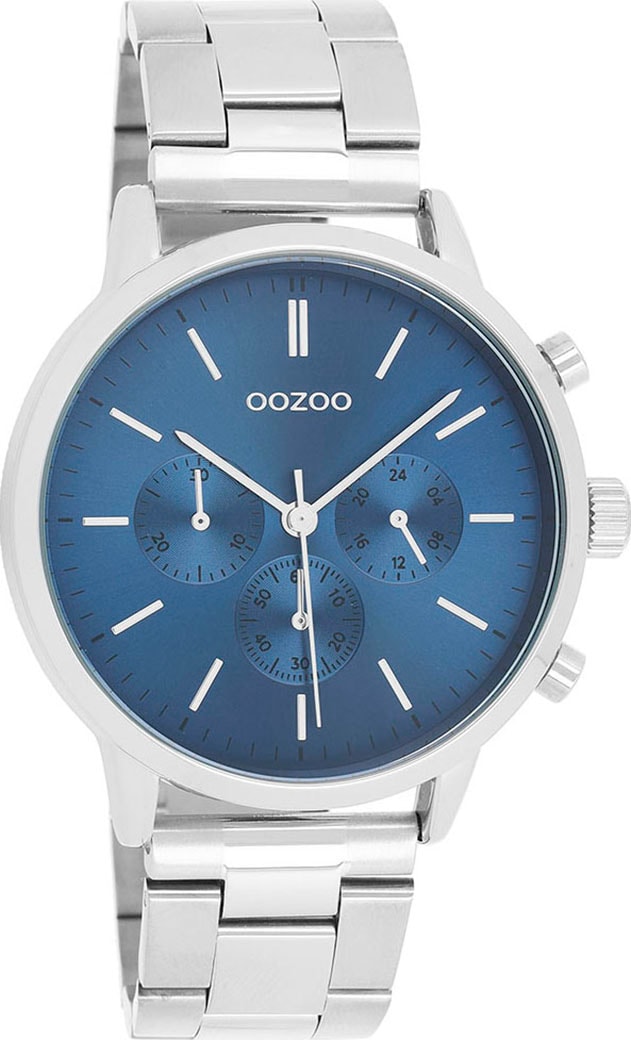 OOZOO Quarzuhr Armbanduhr, Herrenuhr, Edelstahlarmband, analog