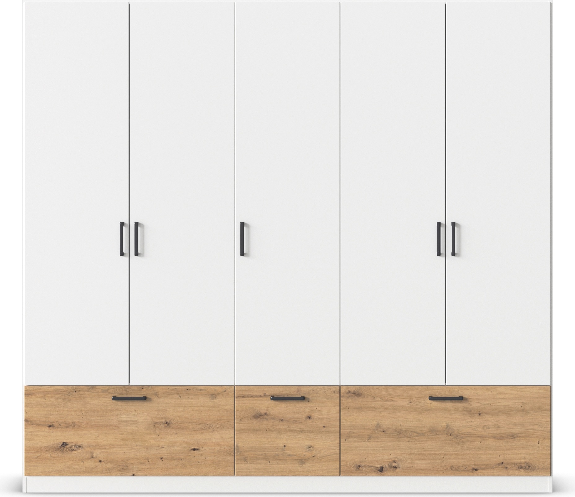 rauch Drehtürenschrank »Kleiderschrank Schrank Garderobe Wäscheschrank BARI«, mit Schubkästen und modernem Griff in Graumetallic MADE IN GERMANY
