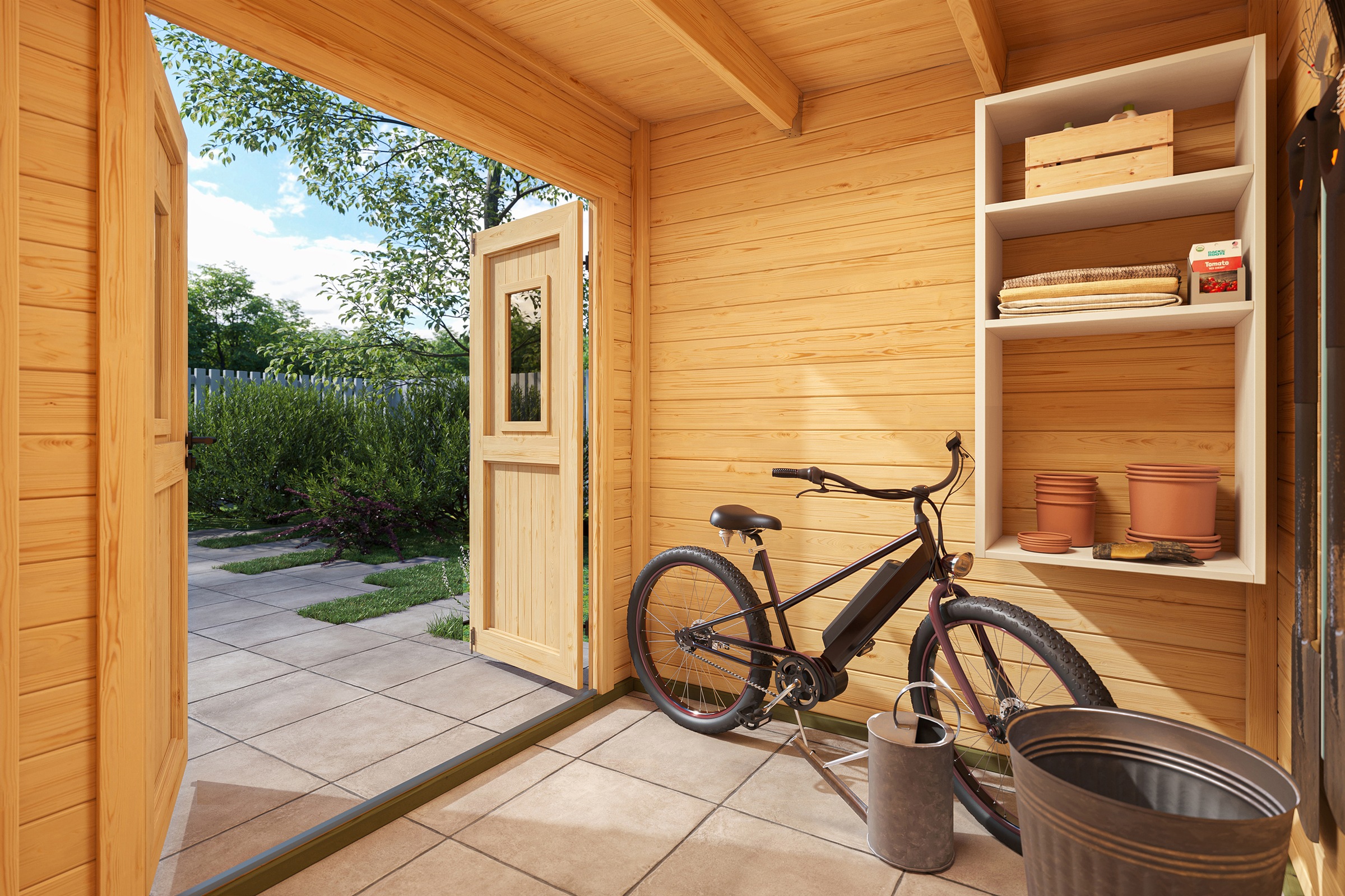 Nordic Holz Gartenhaus »Felix 1«, kleiner stilvoller Schuppen mit Flachdach