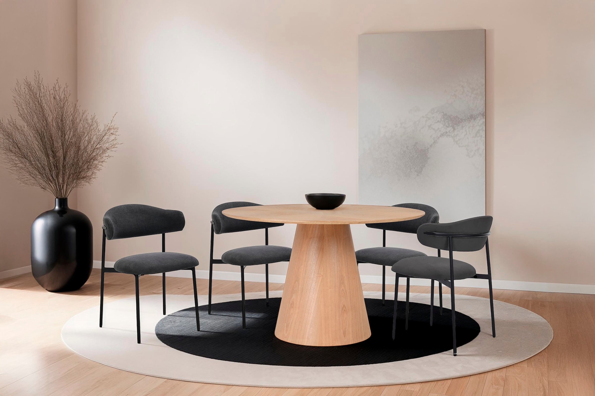 byLIVING Esszimmerstuhl »Jersey (2er-Set)«, (Set), Gestell Metall schwarz, Küchenstuhl, Webstoffbezug, diverse Farben