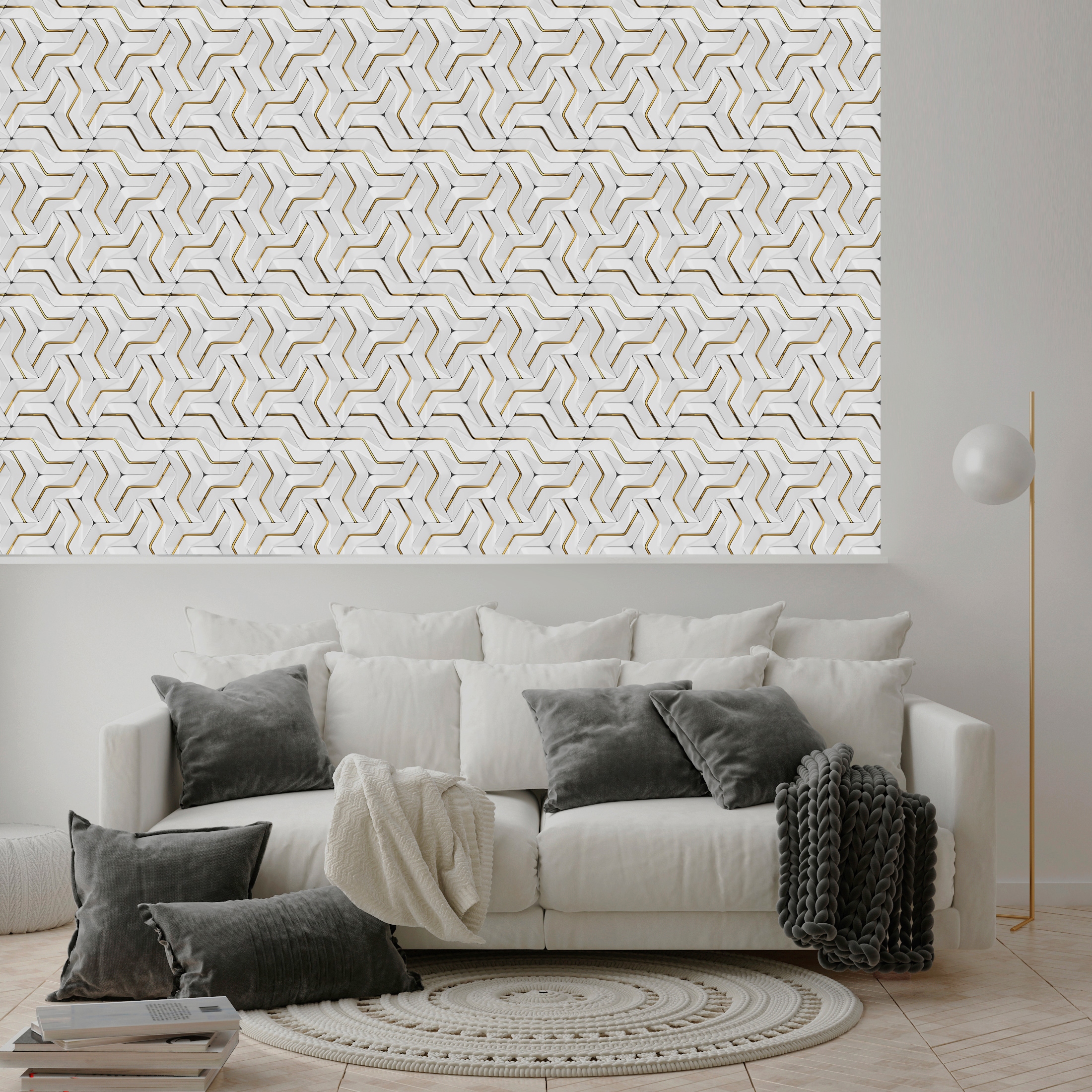 queence Vinyltapete »Alya«, 90x250cm, selbstklebend, kinderleichte Anbringung, Sticker