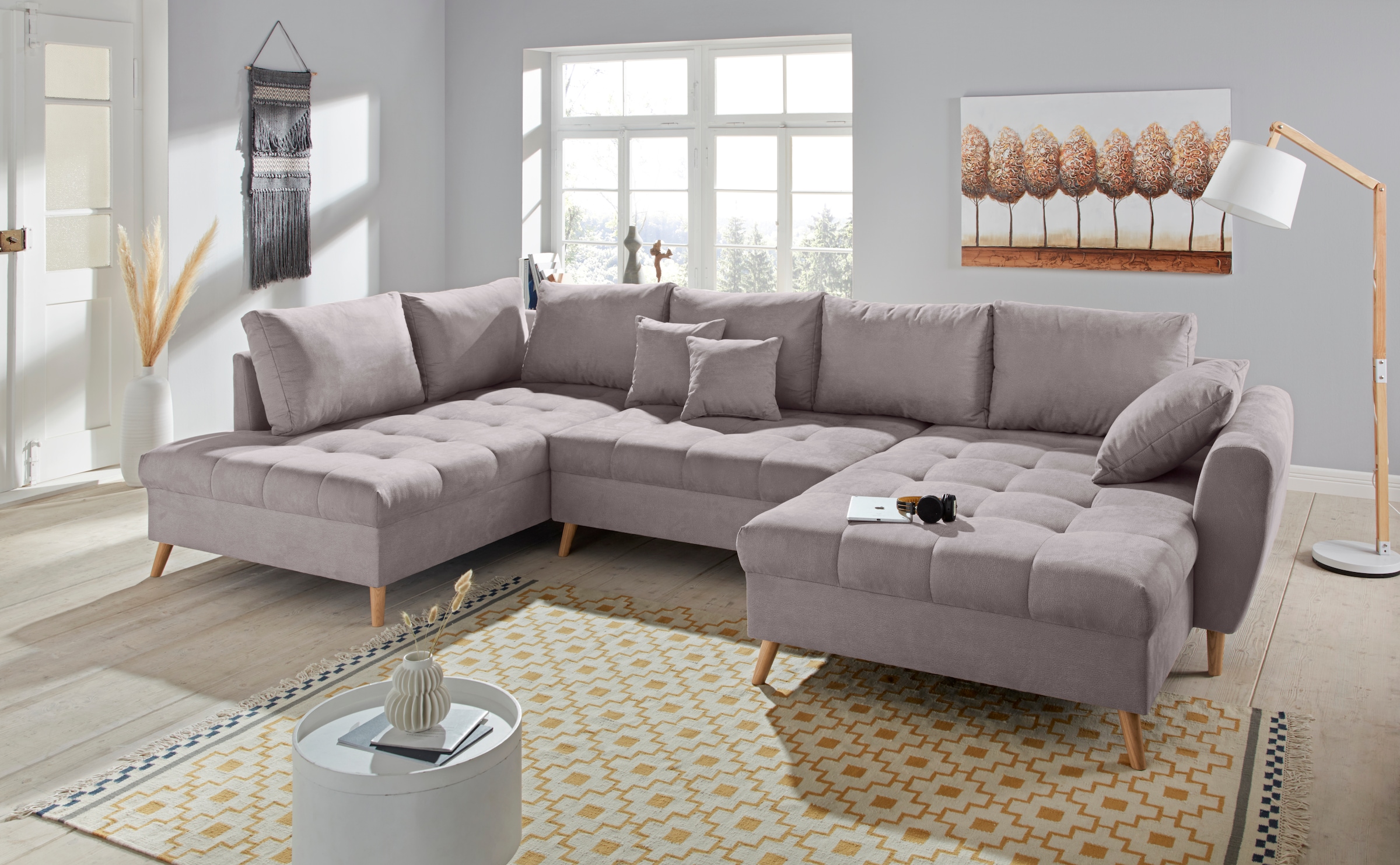 Home affaire Wohnlandschaft »Penelope Luxus U-Form«, mit besonders hochwertiger Polsterung für bis zu 140 kg pro Sitzfläche