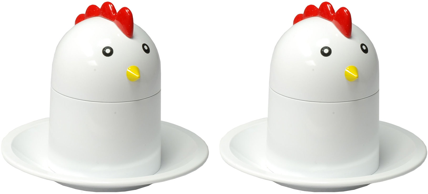 Eierköpfer, (Set, 2 tlg.), Kunststoff, Chicken-Design