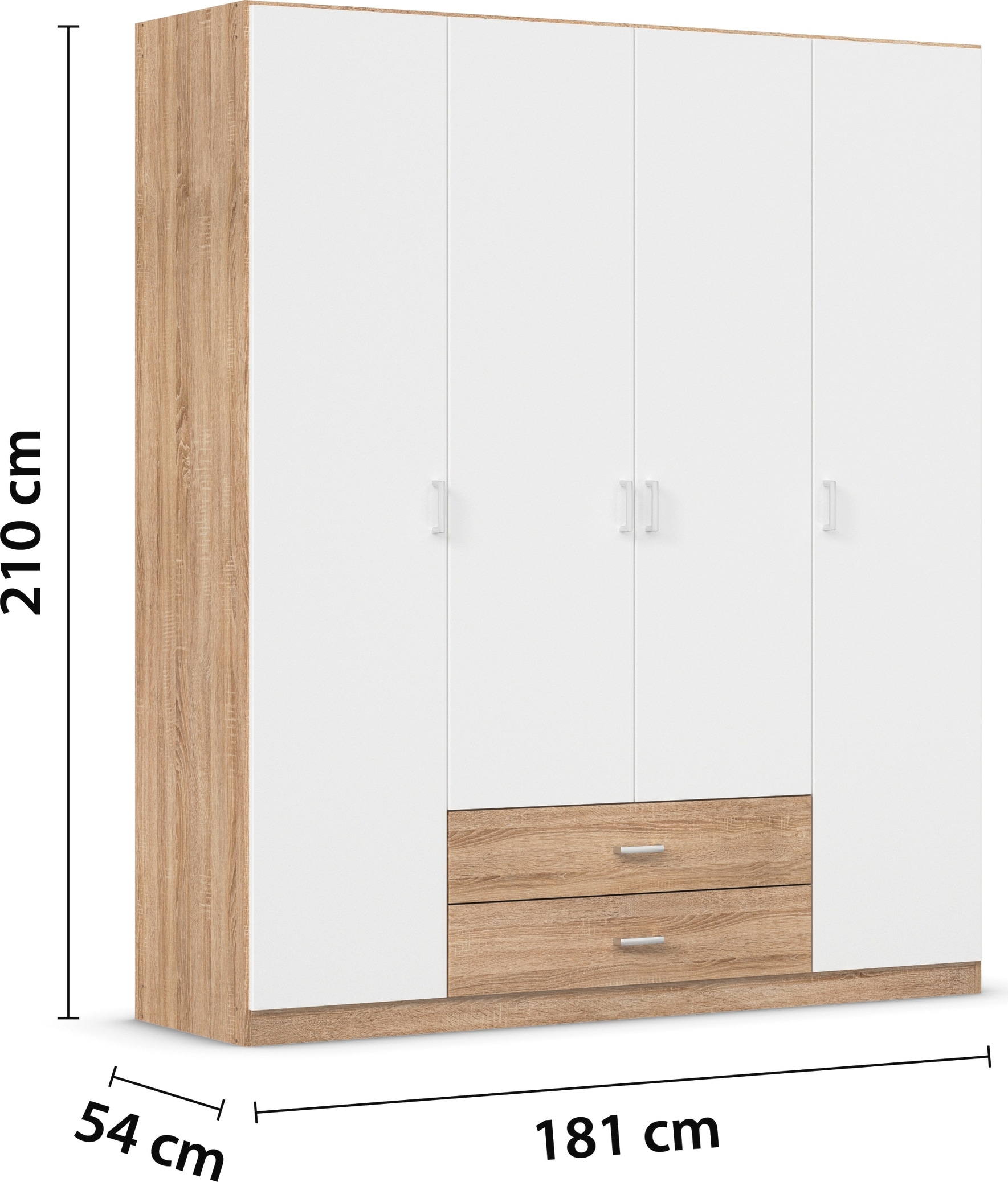 rauch Drehtürenschrank »Kleiderschrank Schrank Garderobe Wäscheschrank GAMMA in 3 Breiten«, mit 6 Schubladen, in schlichtem Design TOPSELLER MADE IN GERMANY