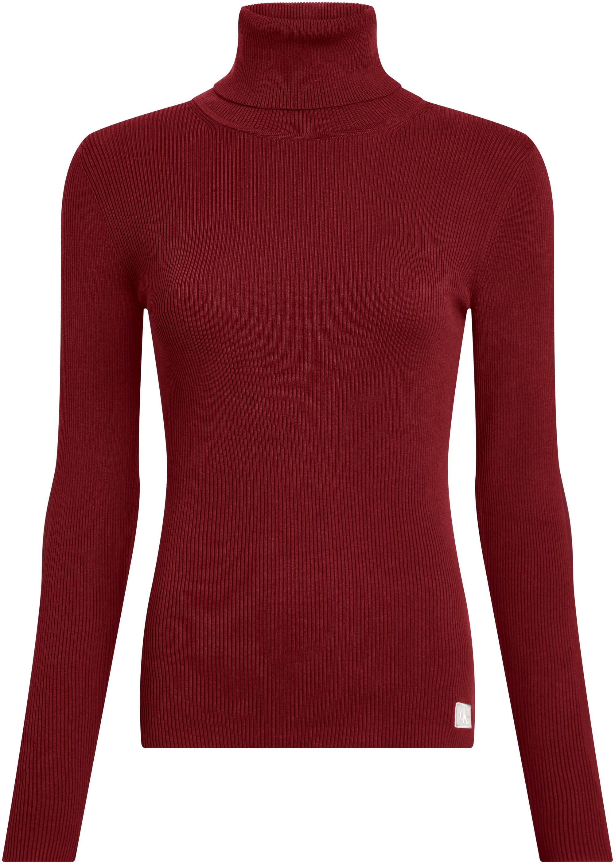 Calvin Klein Jeans Rollkragenpullover »WOVEN LABEL ROLL NECK SWEATER«, mit Logopatch