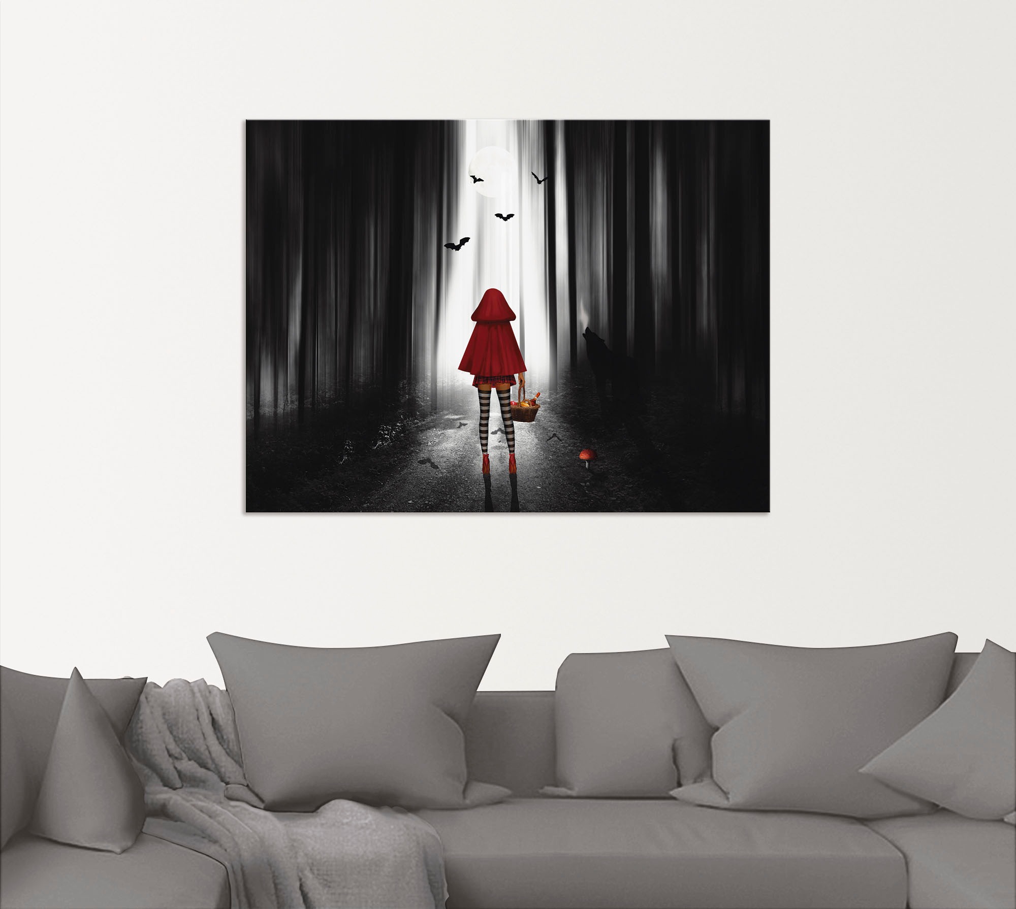 Artland Wandbild »Das Rotkäppchen auf High Heels«, Dark Fantasy, (1 St.), als Alubild, Outdoorbild, Leinwandbild, Poster in verschied. Größen