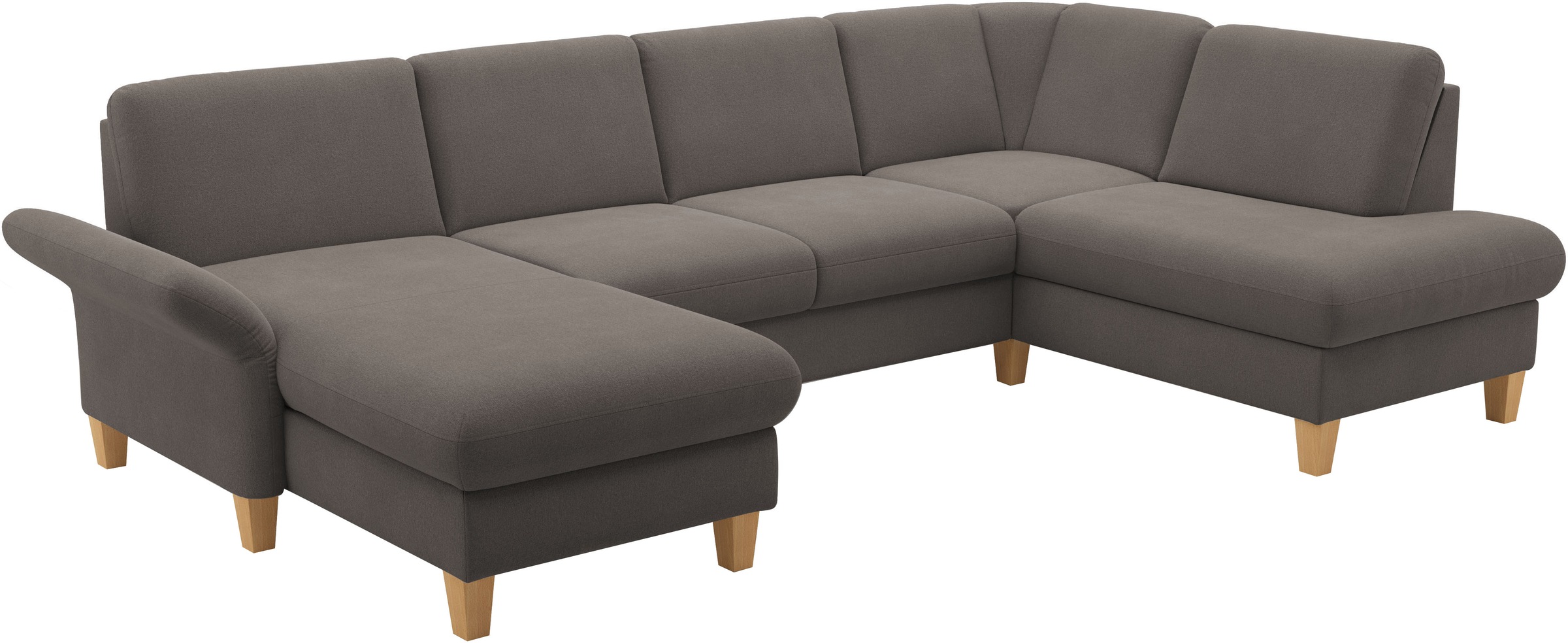 Home affaire Wohnlandschaft »Rochelle, U-Form«, optional mit Armteilverstellung, mit Bettfunktion & Bettkasten