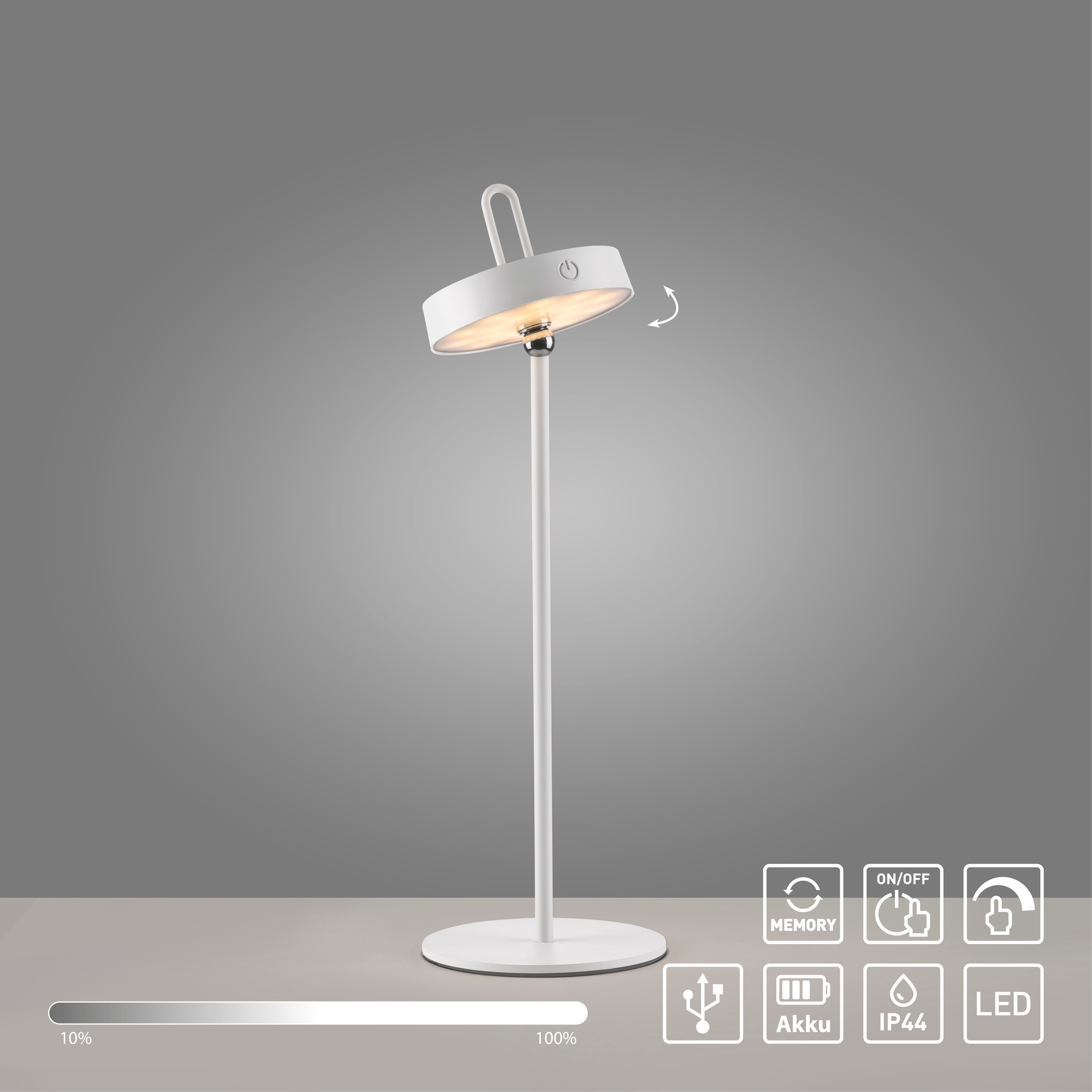 JUST LIGHT Tischleuchte »AMAG«, 1 flammig, Leuchtmittel LED-Modul | LED fest integriert, Akkuleuchte