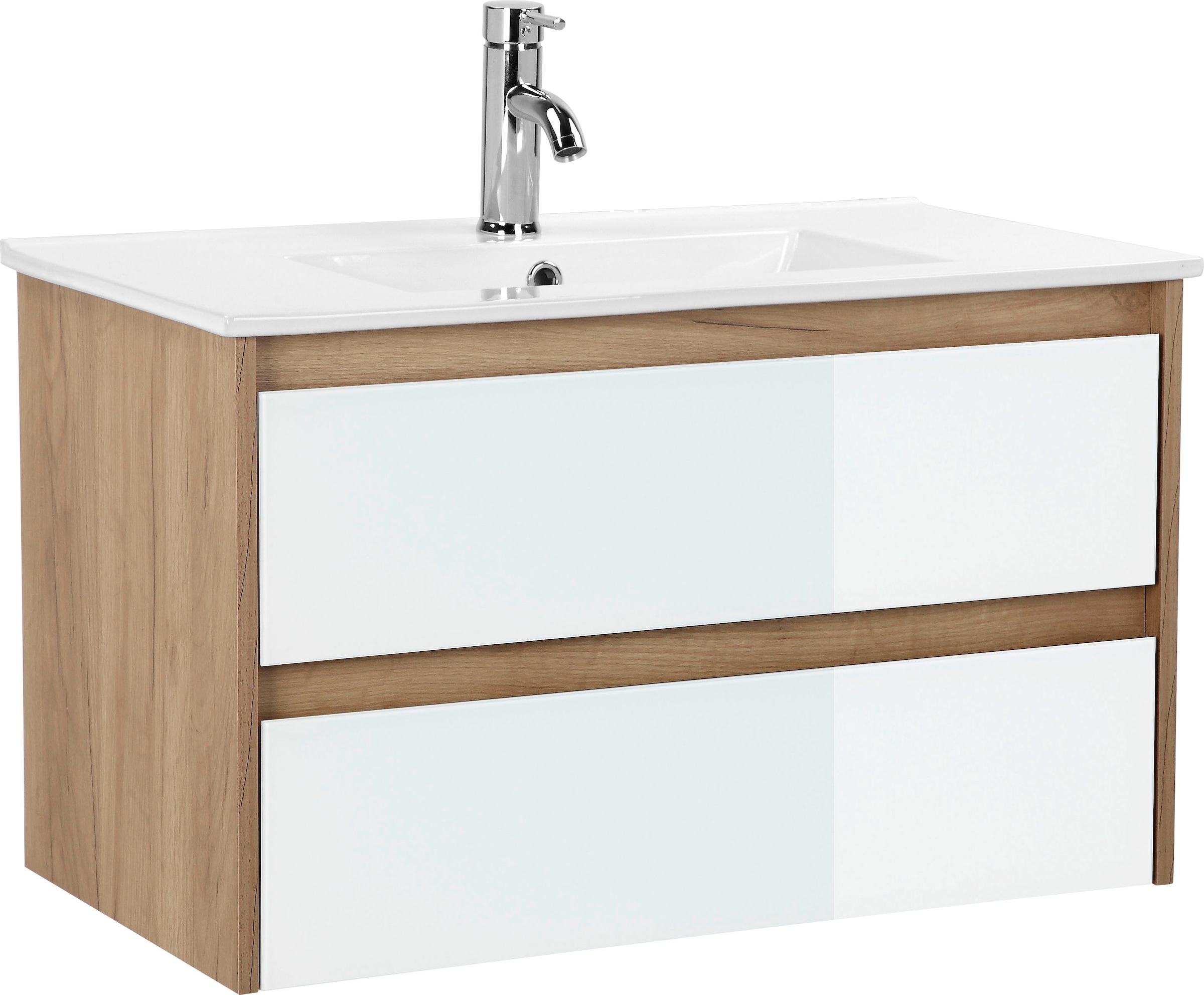 welltime Waschtisch »Torun Badezimmerschrank Unterschrank mit Glasfronten u günstig online kaufen