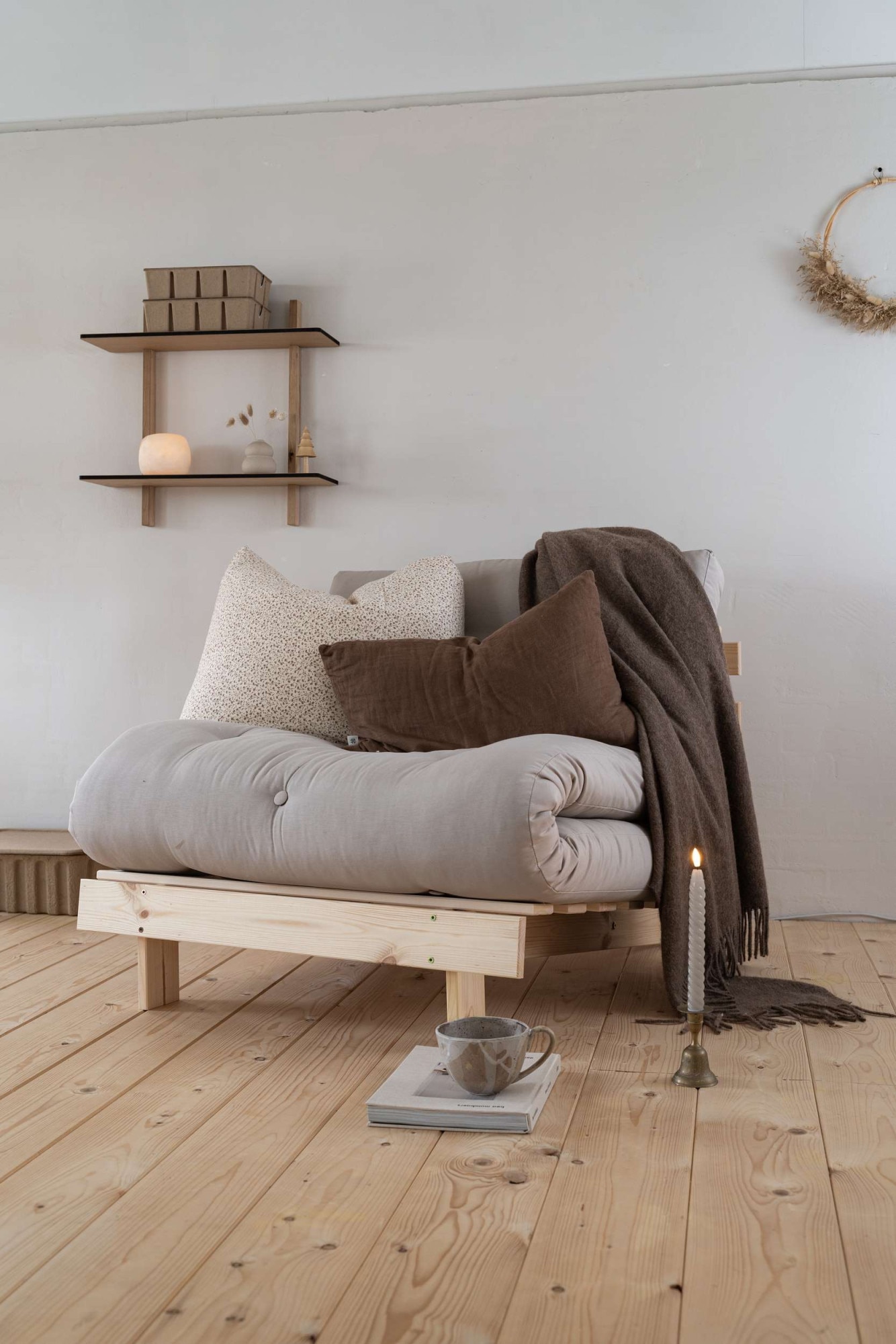 Karup Design Daybett »Roots Sofa Bed, Schlafsofa, Bettfunktion, FSC®-Massivholz, B: 90 cm« Inkl. Futonmatratze. Made in Europe, minimalistisches Design