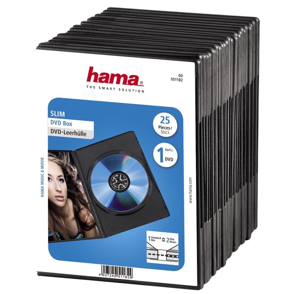 Hama DVD-Hülle »DVD-Leerhülle Slim, 25er-Pack, Schwarz Schutzhülle«